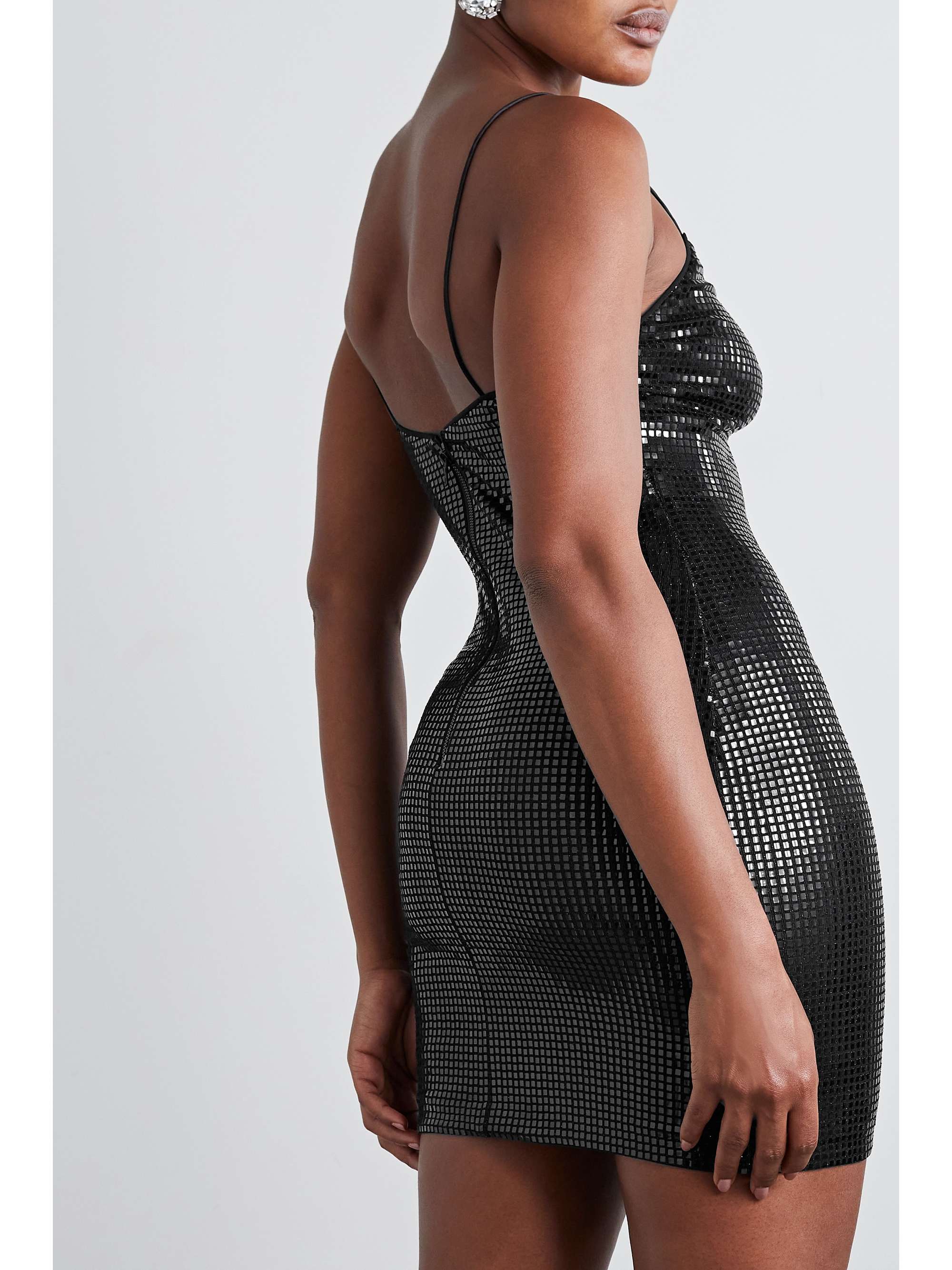 ALICE + OLIVIA Nelle embellished stretch-knit mini dress