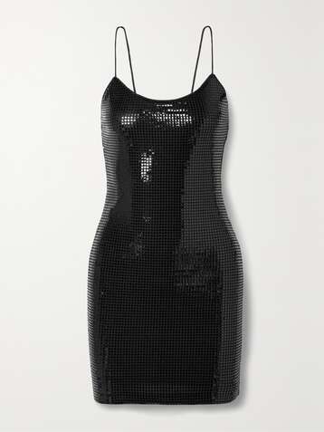 앨리스 앤 올리비아 ALICE + OLIVIA Nelle embellished stretch-knit mini dress,Black