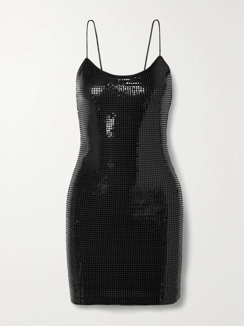 Alice + Olivia Nelle Embellished Stretch-knit Mini Dress