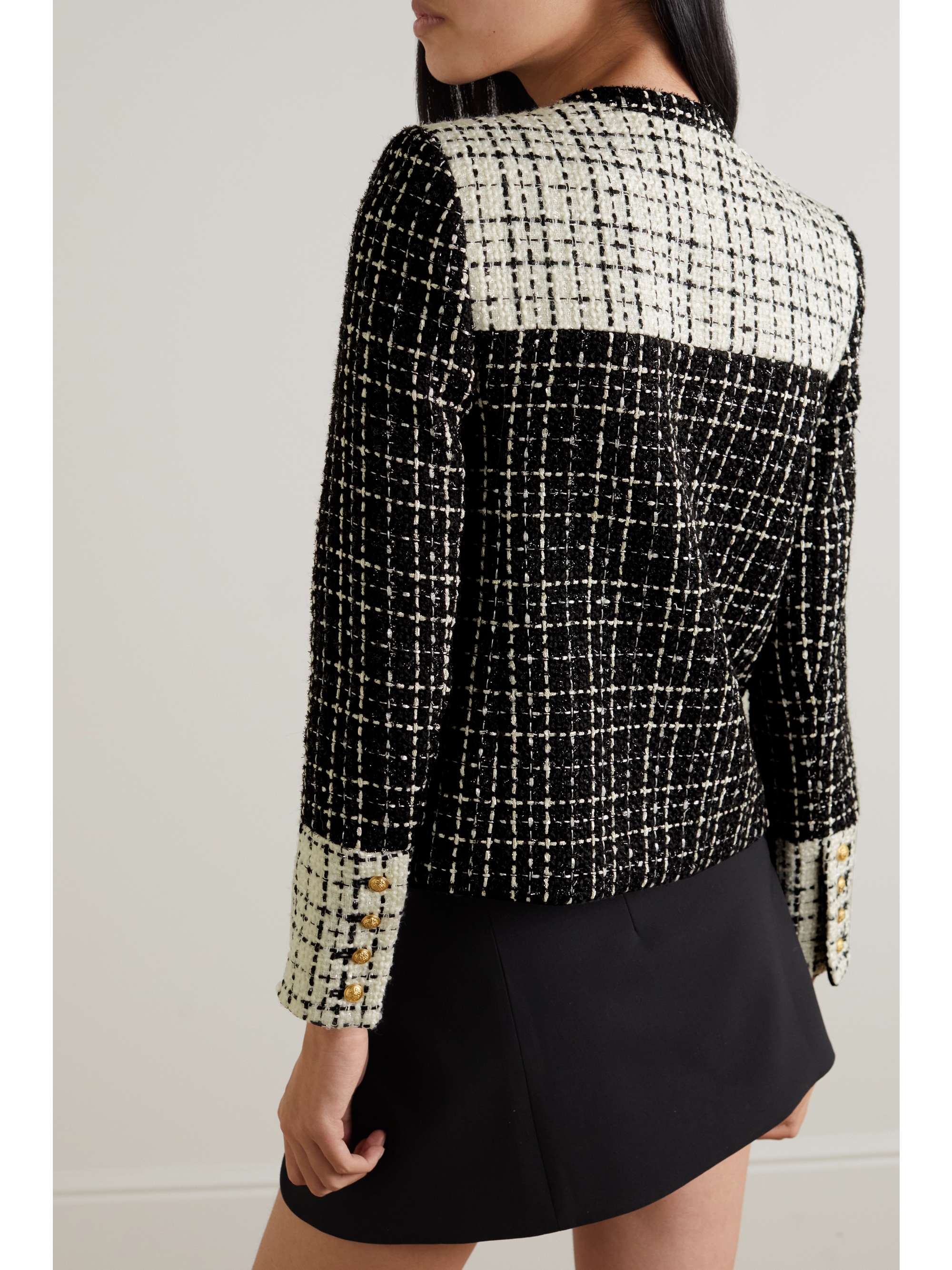 ALICE + OLIVIA Jaydn button-embellished tweed jacket
