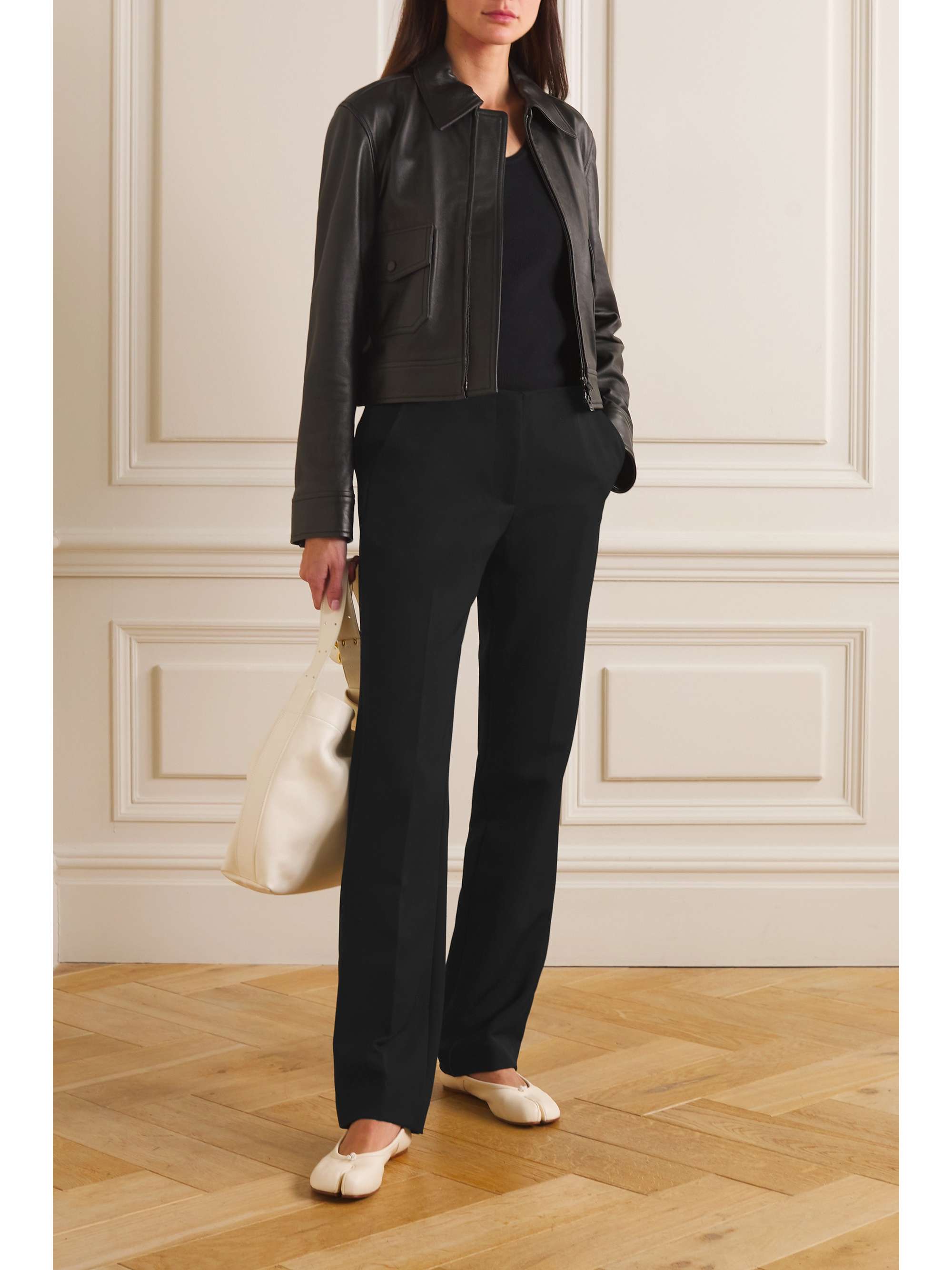 ANINE BING Lula wool-twill straight-leg pants