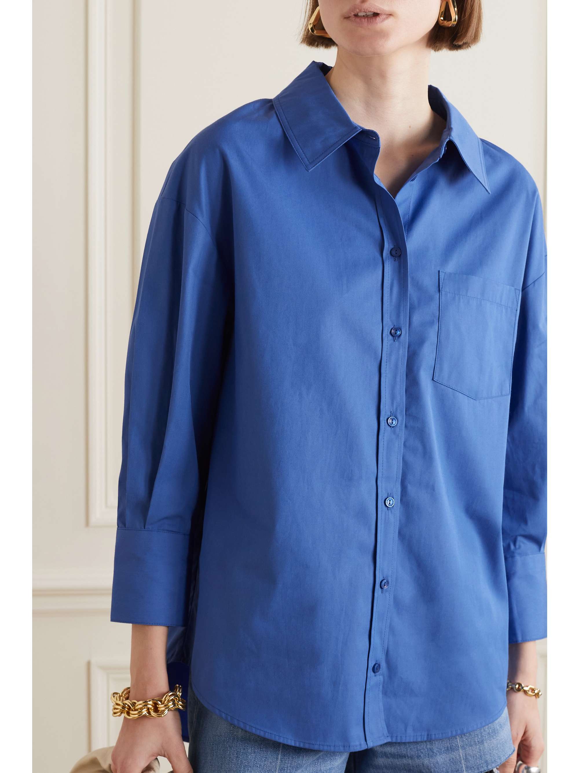 ANINE BING Mika cotton-poplin shirt