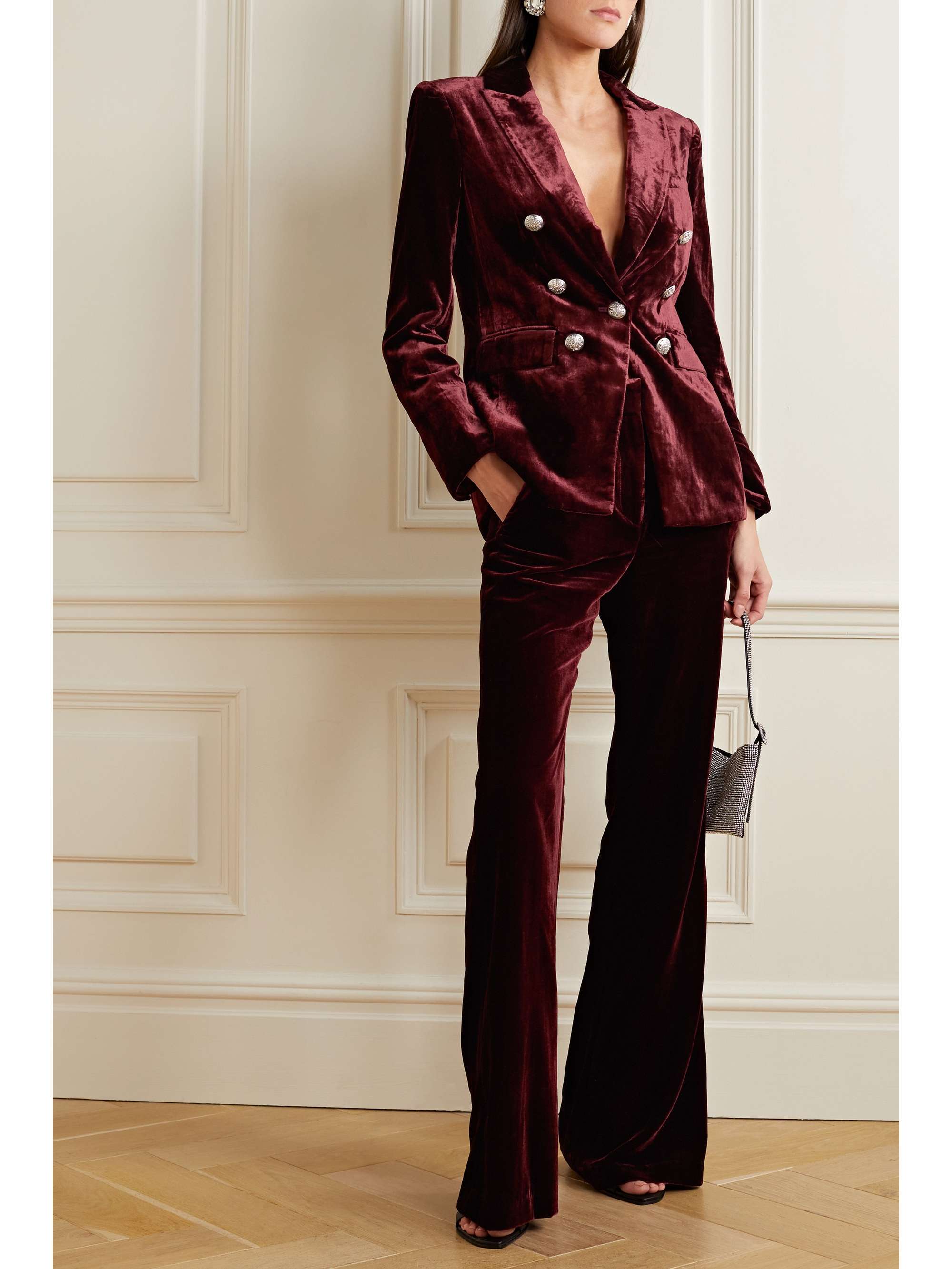 VERONICA BEARD Gaya Dickey velvet blazer | NET-A-PORTER