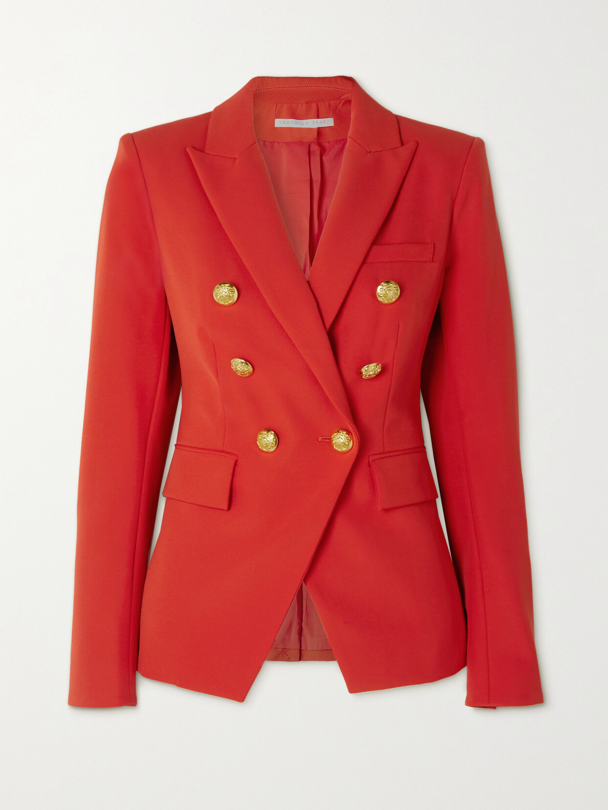 Veronica Beard - Miller Dickey Double-breasted Stretch-crepe Blazer - Red