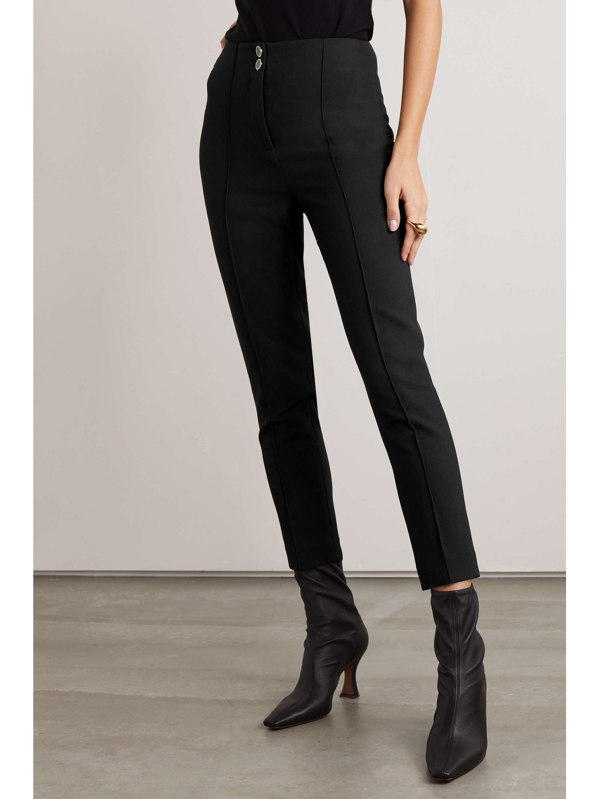 Black Alton Crepe Skinny Pants Veronica Beard Net A Porter 