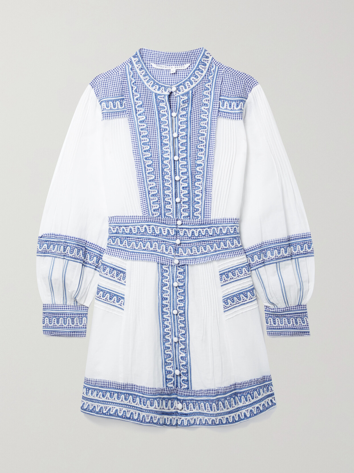 Veronica Beard - Pasha Ric Rac-trimmed Cotton And Linen-blend Mini Dress - White