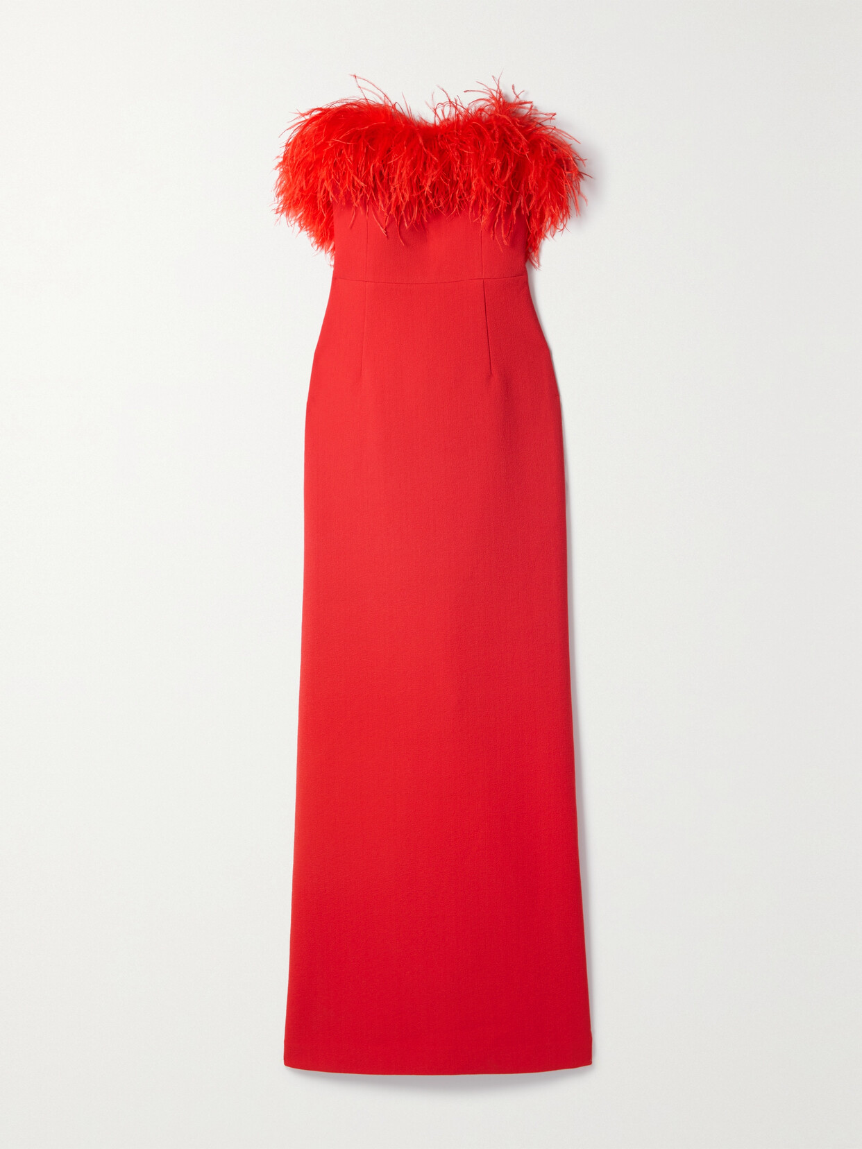 Rebecca Vallance Scarlett Strapless Feather-trimmed Cady Gown