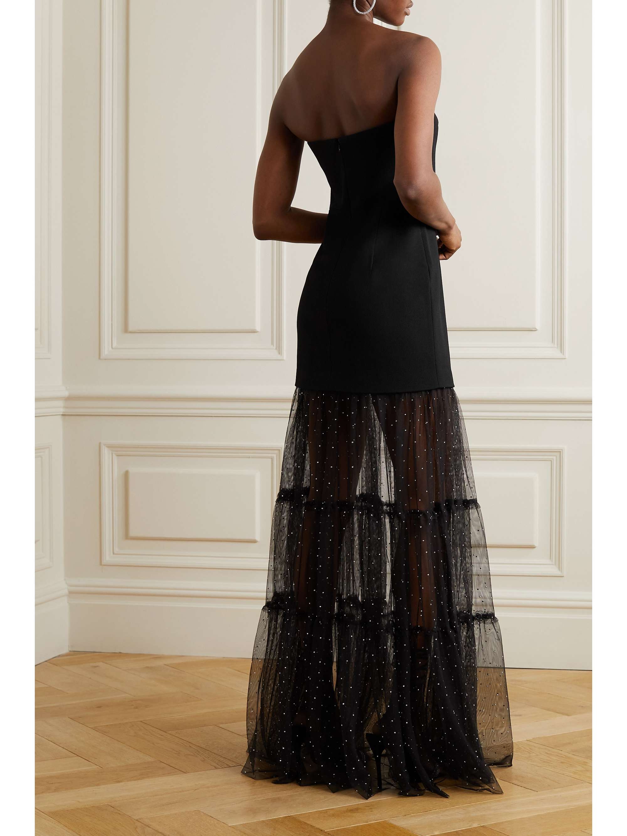 REBECCA VALLANCE Alyssa strapless crystal-embellished crepe and tulle gown