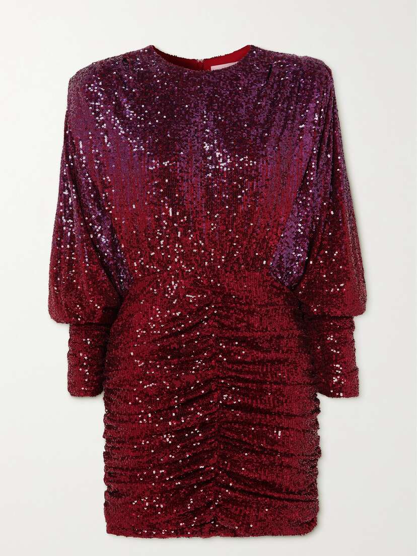 Rebecca Vallance Nikita Ruched Sequined Stretch-jersey Mini Dress