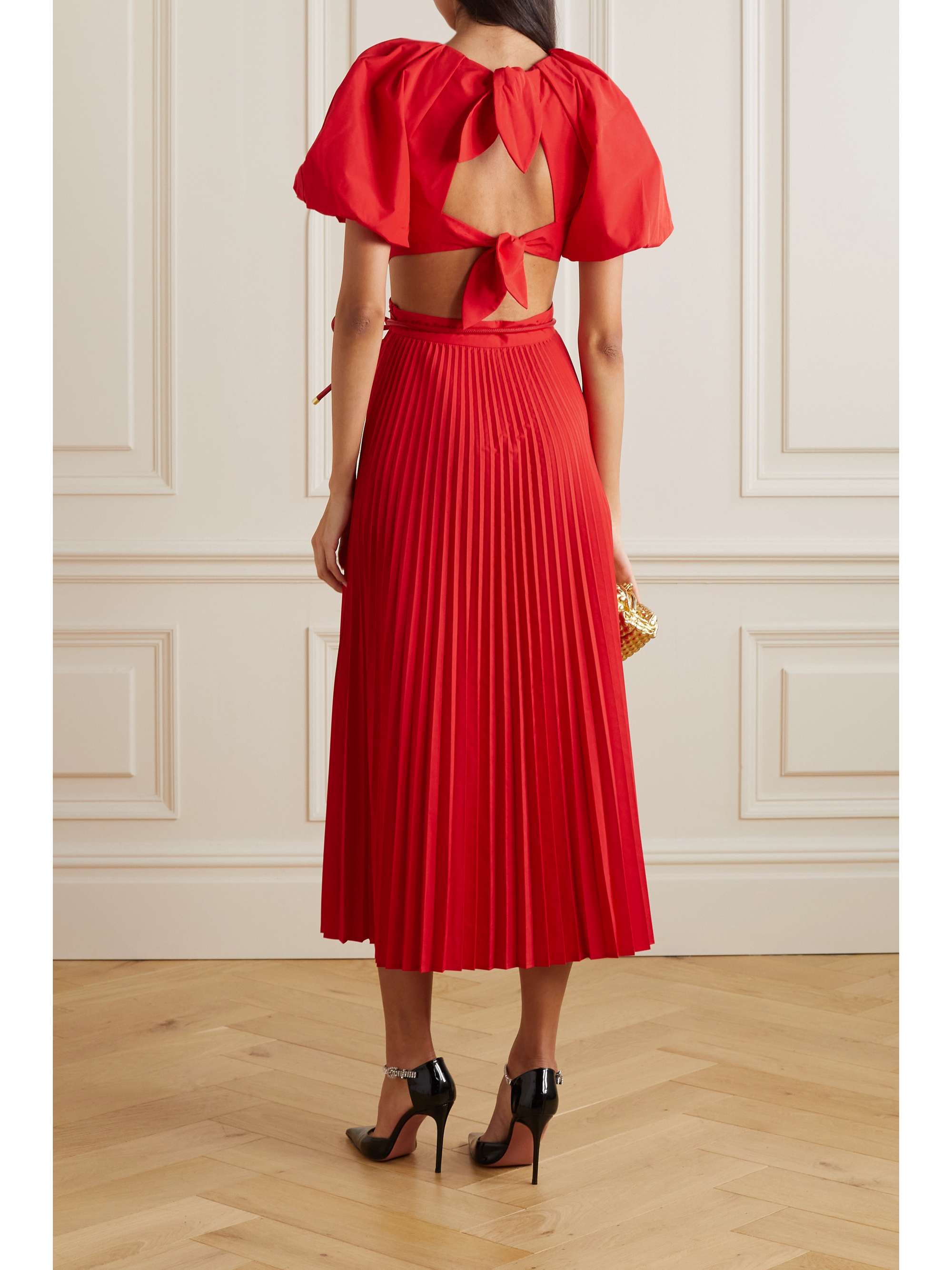 REBECCA VALLANCE Magdalena open-back satin midi dress