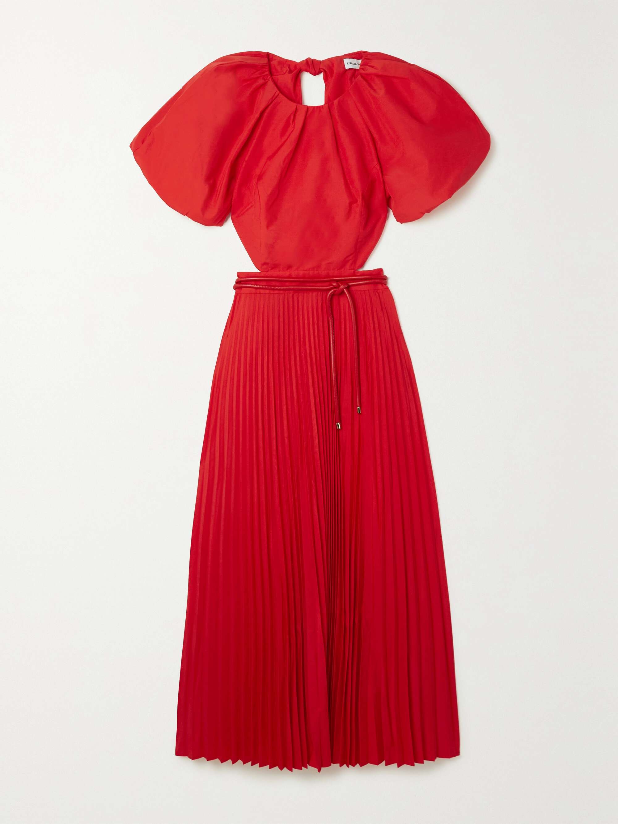 Red Magdalena open-back satin midi dress | REBECCA VALLANCE | NET-A-PORTER