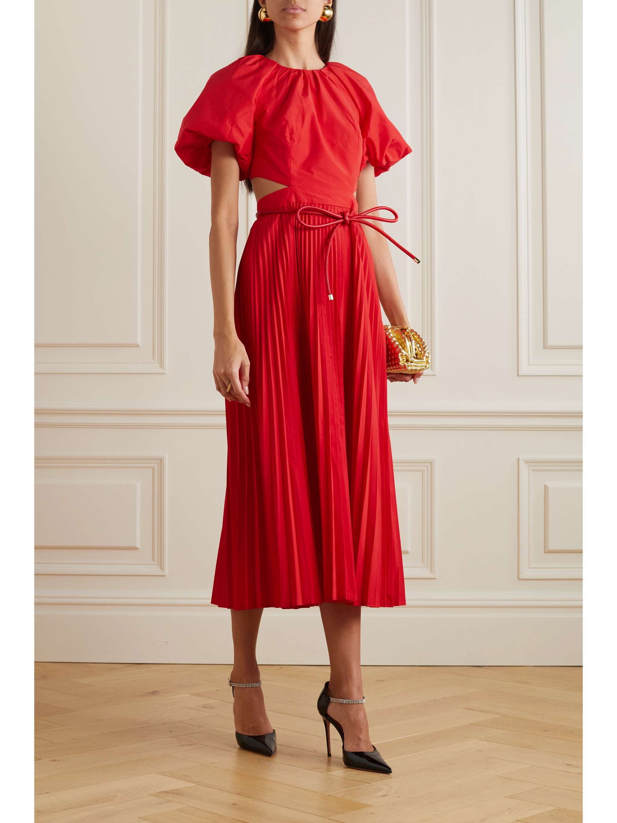 REBECCA VALLANCE Magdalena open-back satin midi dress