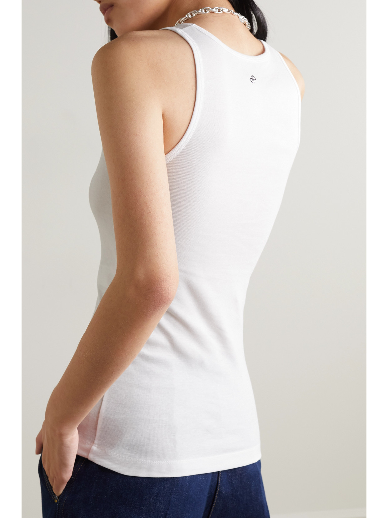 Patou Iconic Printed Cotton-jersey Tank In White