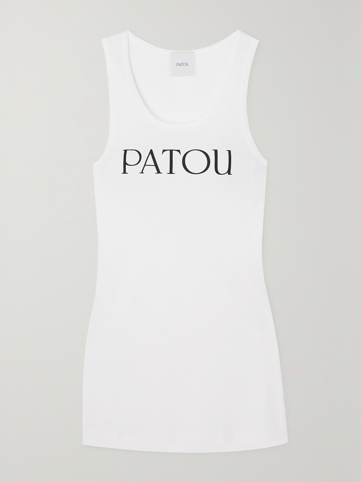 Patou Iconic Printed Cotton-jersey Tank In White