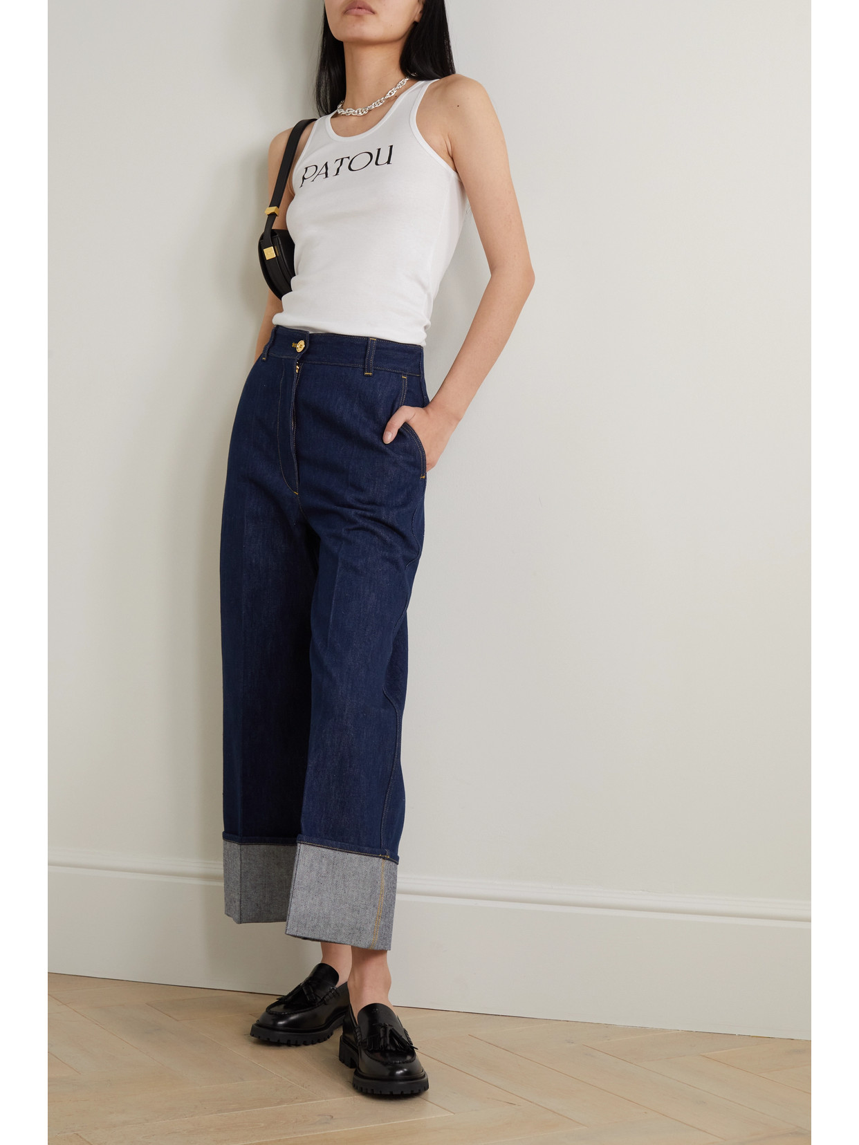 Patou Iconic Printed Cotton-jersey Tank In White