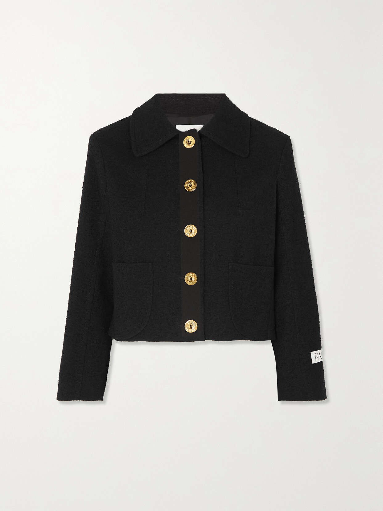 Patou - Crepe-trimmed Felt Jacket - Black