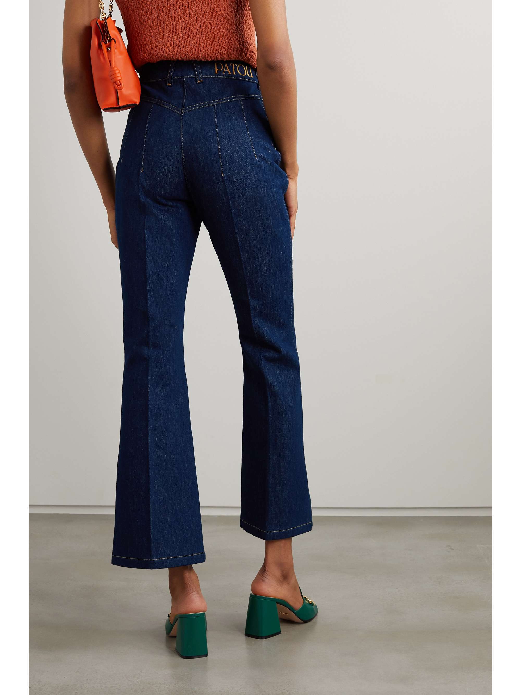 PATOU Cropped high-rise straight-leg jeans