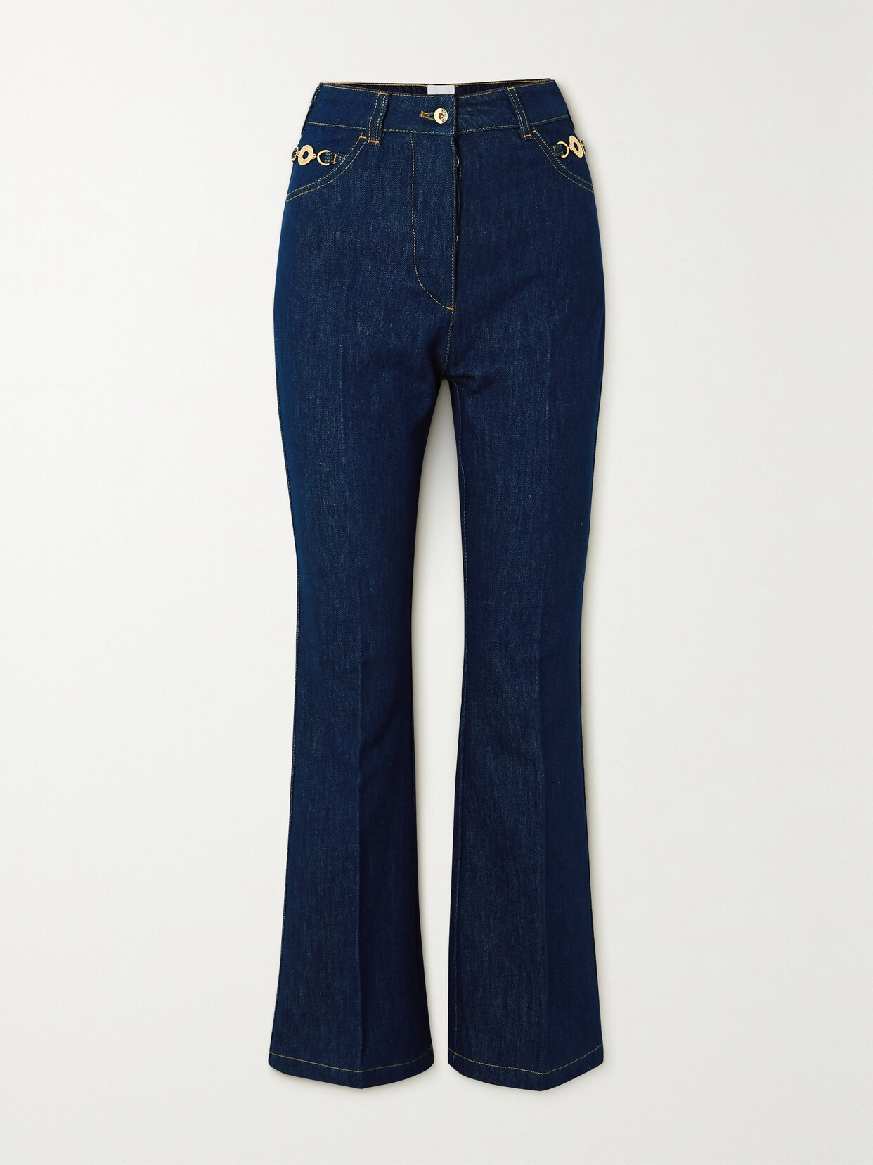 Patou - Cropped High-rise Straight-leg Jeans - Blue