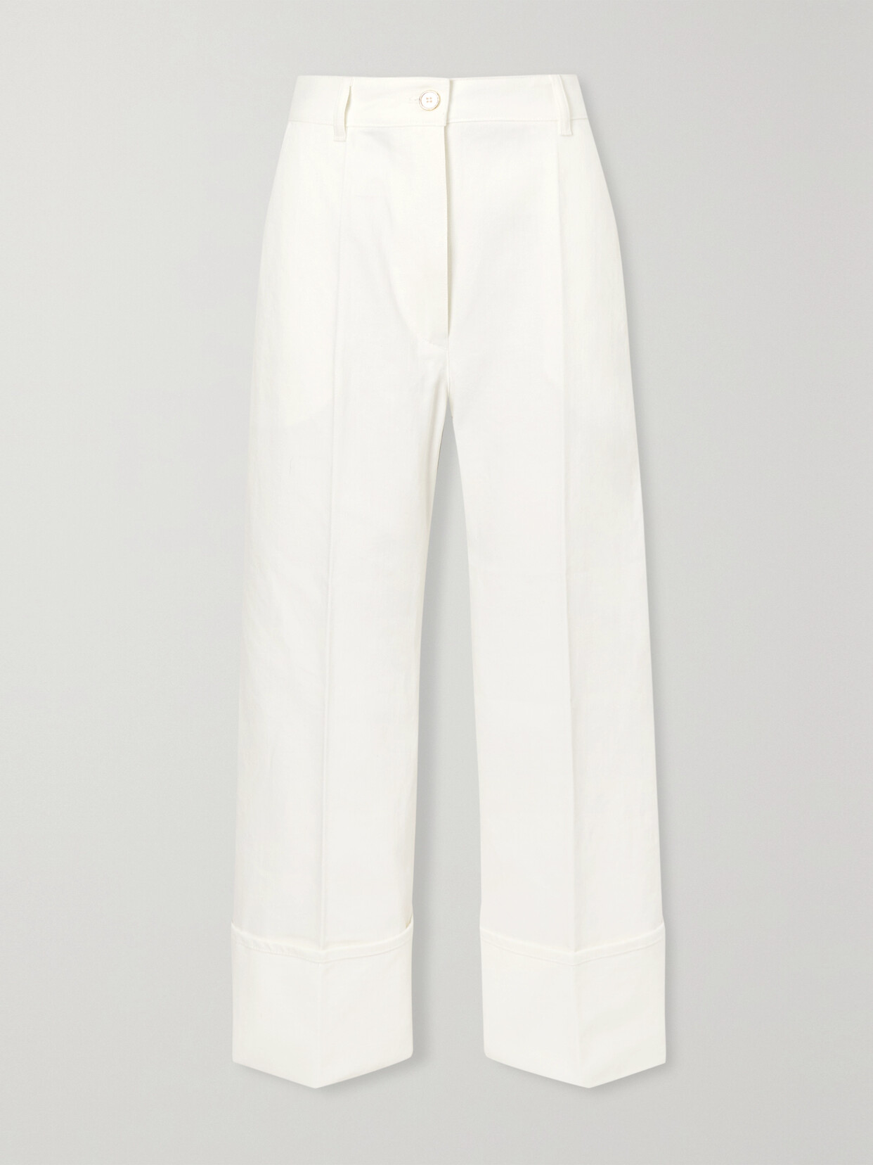 Patou - Iconic Cropped High-rise Straight-leg Jeans - White