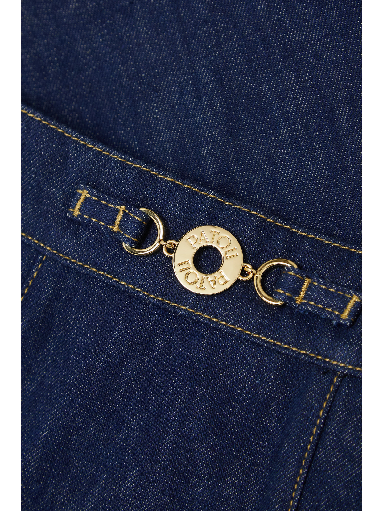Topstitched Denim Mini