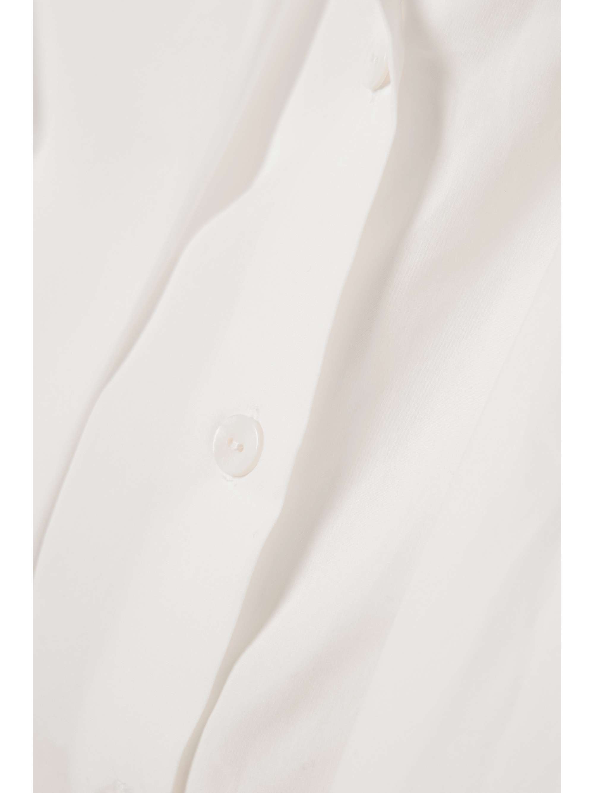 PATOU Belted pleated cotton-poplin mini shirt dress