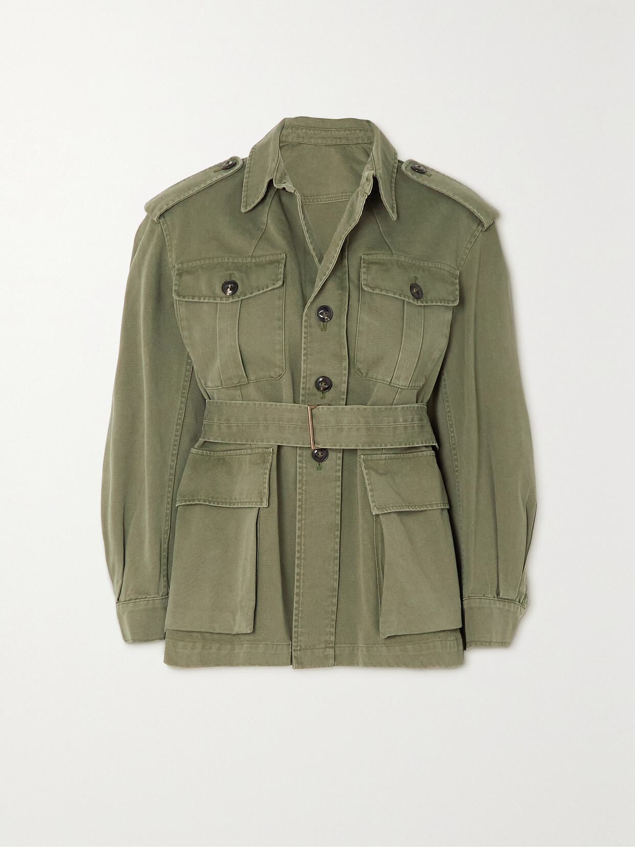 Fortela - Madison Belted Cotton-twill Jacket - Green