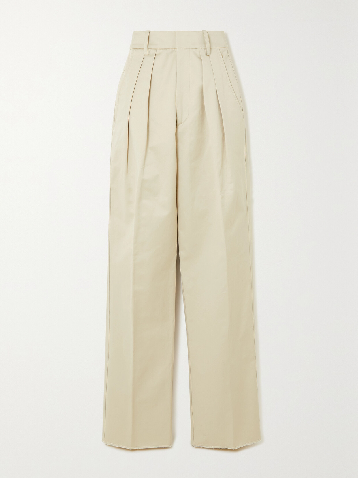 Fortela - Janet Pleated Cotton-twill Straight-leg Pants - Cream