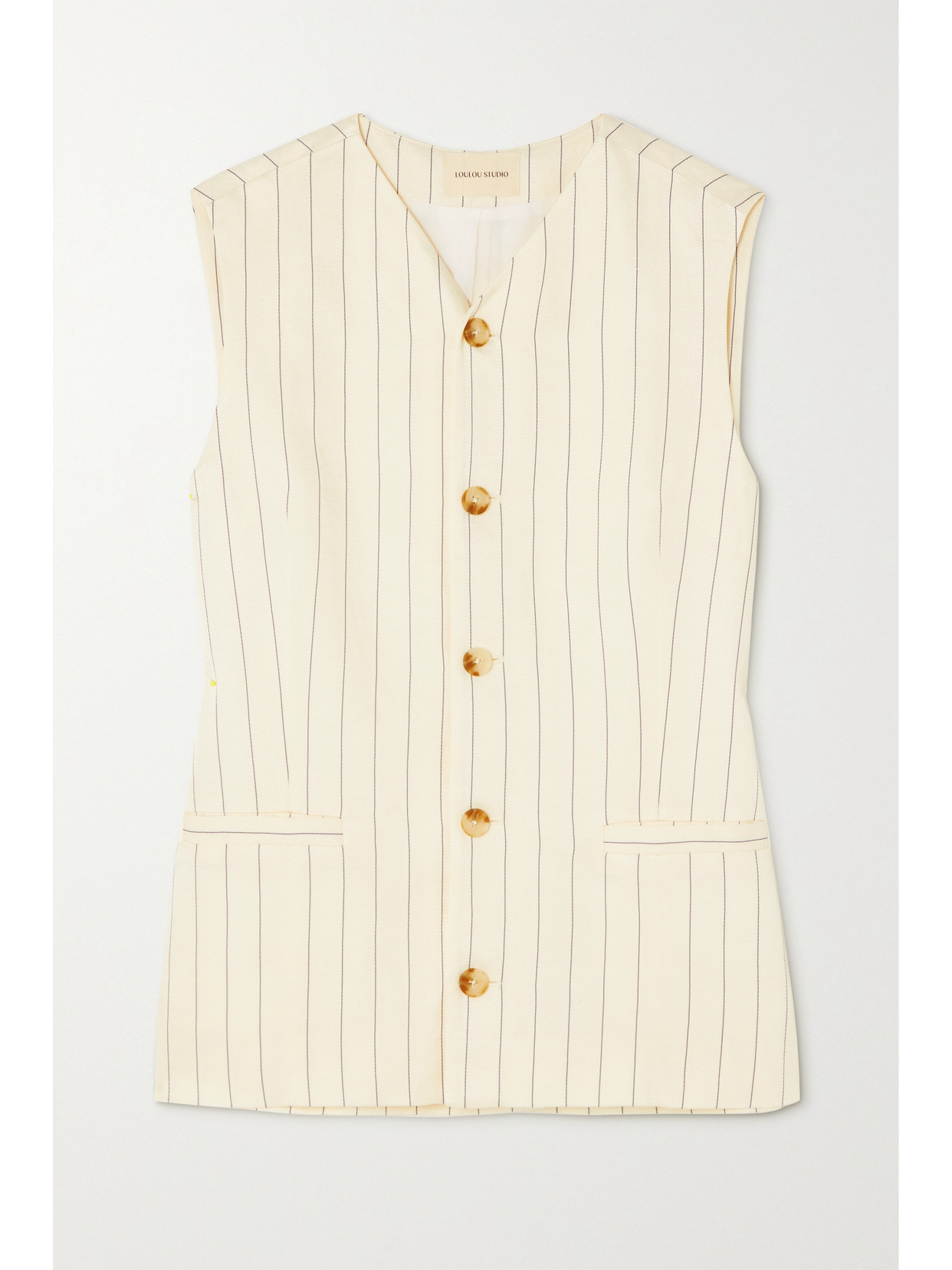 LOULOU STUDIO - Cetina Pinstriped Woven Vest - Neutrals