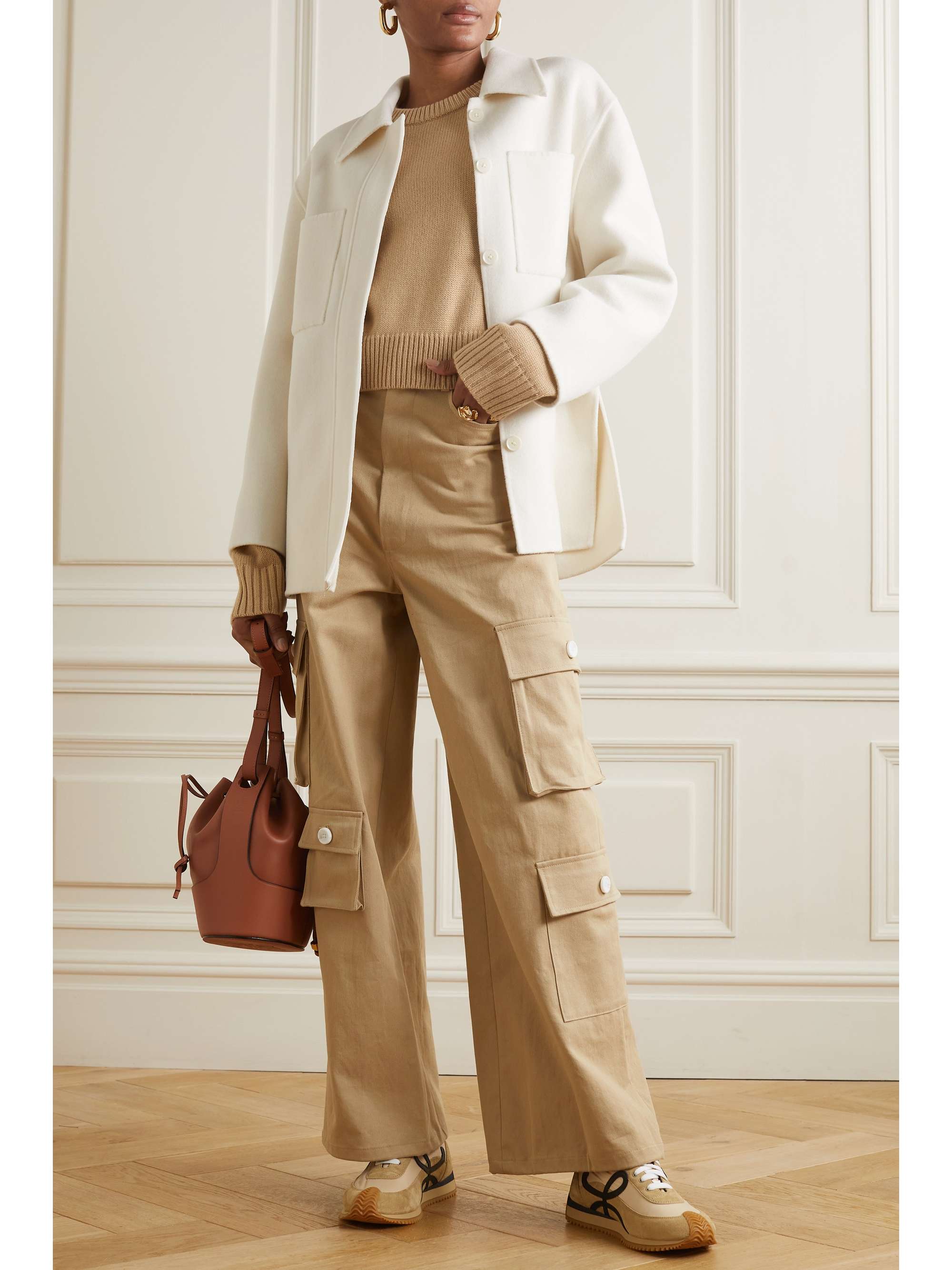 Ivory Riva wool and cashmere-blend felt jacket | LOULOU STUDIO 