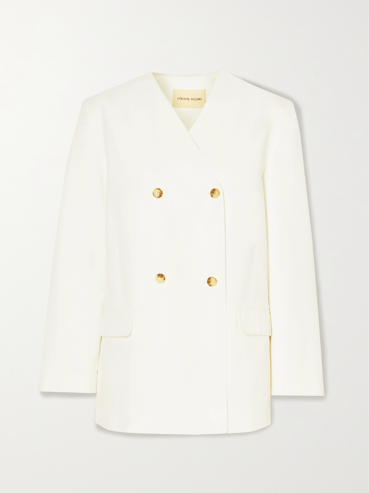 LOULOU STUDIO - Jalca Double-breasted Twill Blazer - Ivory