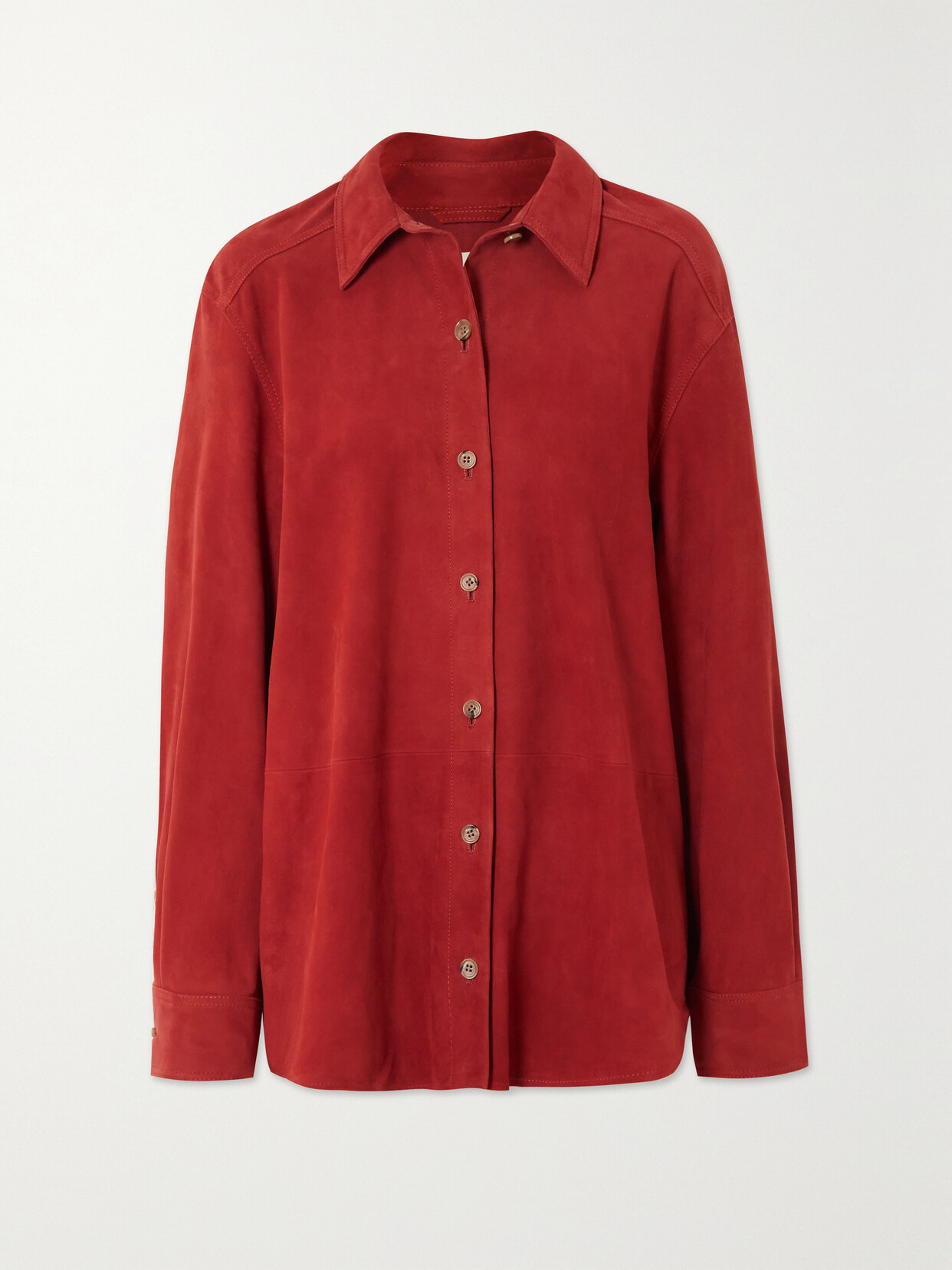 LOULOU STUDIO - Ora Suede Shirt - Red