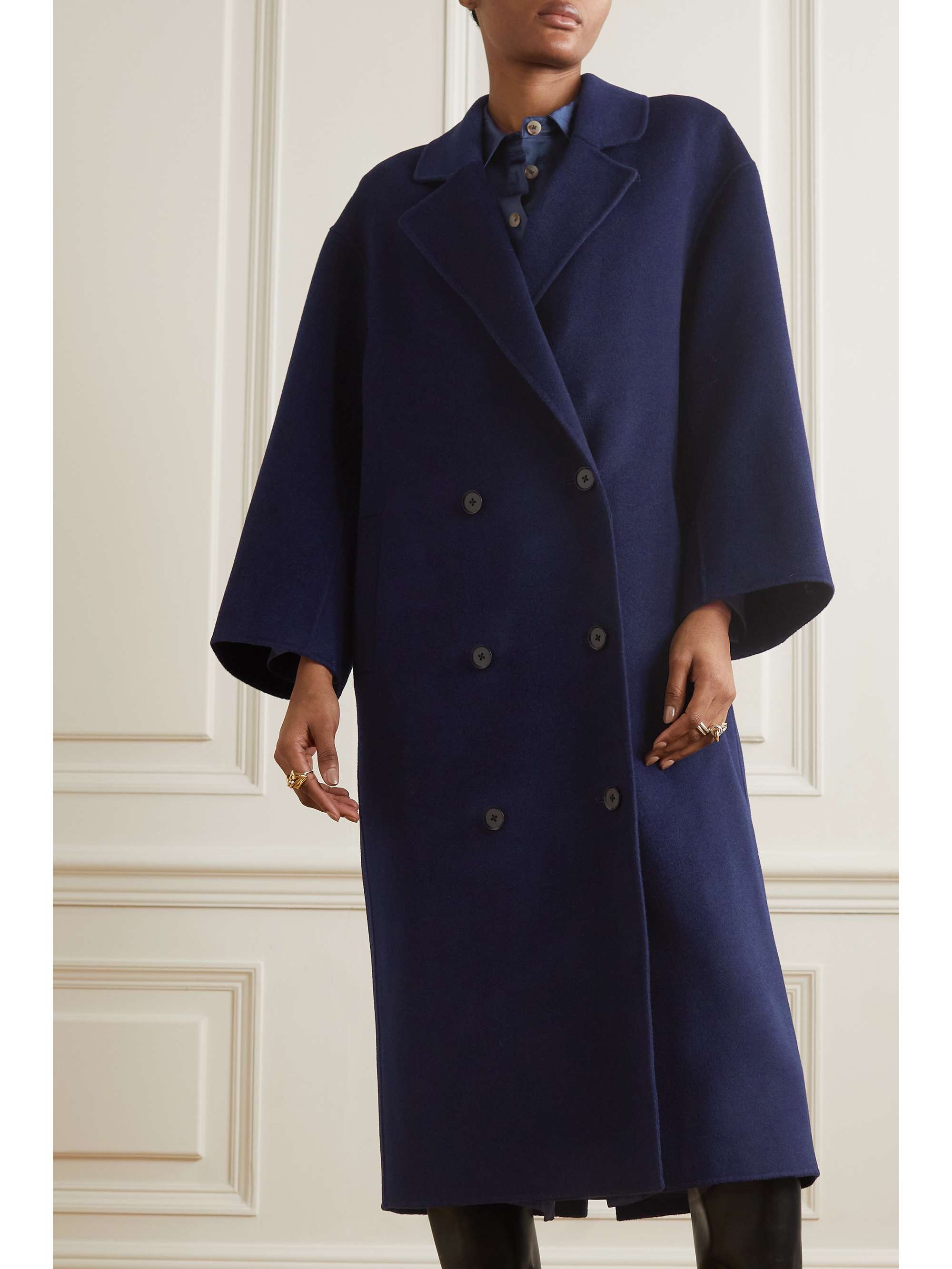 LOULOU DE SAISON Borneo double-breasted wool and cashmere-blend coat
