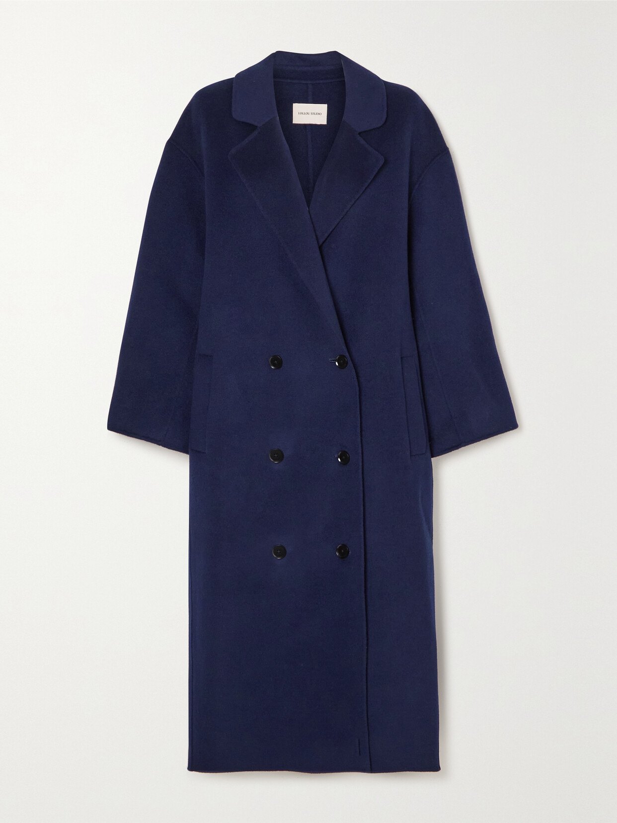 Loulou Studio Borneo Double-breasted Wool And Cashmere-blend Coat In Blue