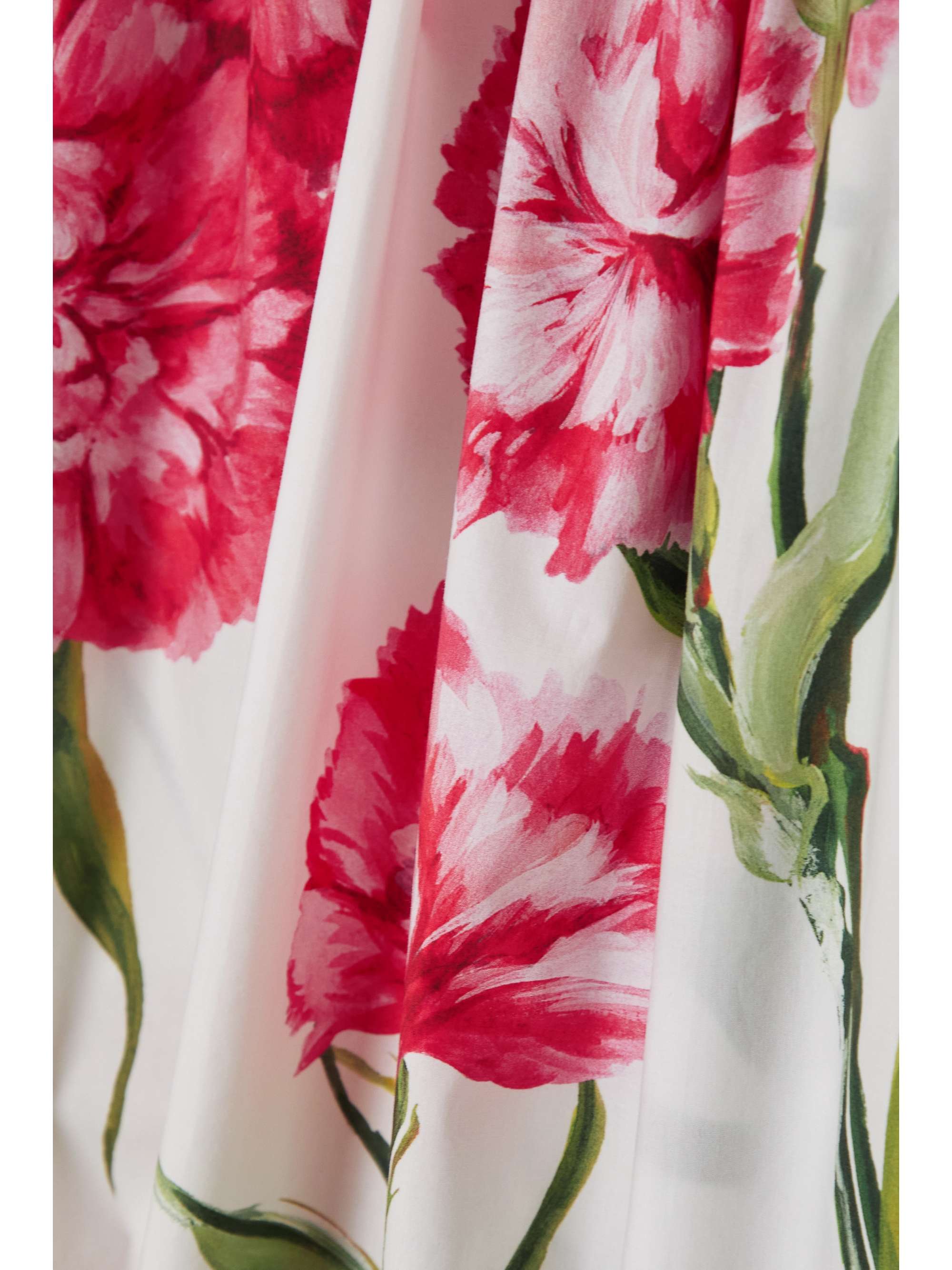 DOLCE & GABBANA Off-the-shoulder floral-print cotton-poplin top