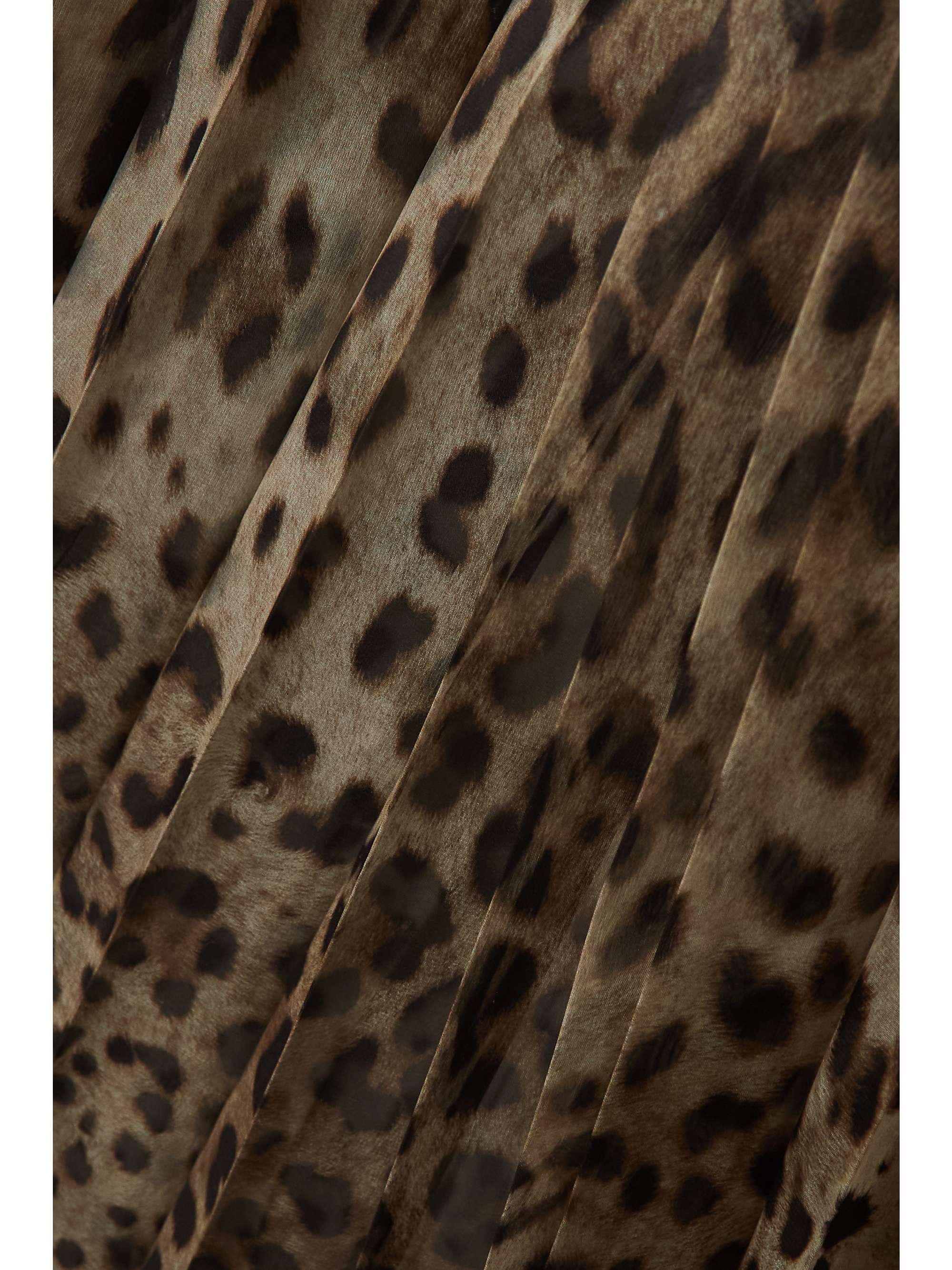 DOLCE & GABBANA Leopard-print pleated chiffon wide-leg pants