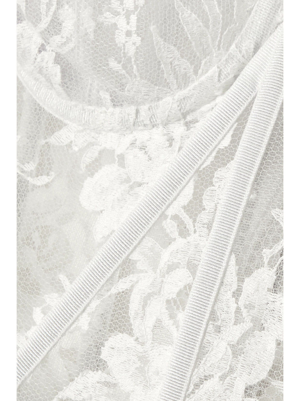 Dolce & Gabbana Grosgrain-trimmed Lace Bustier Top In White