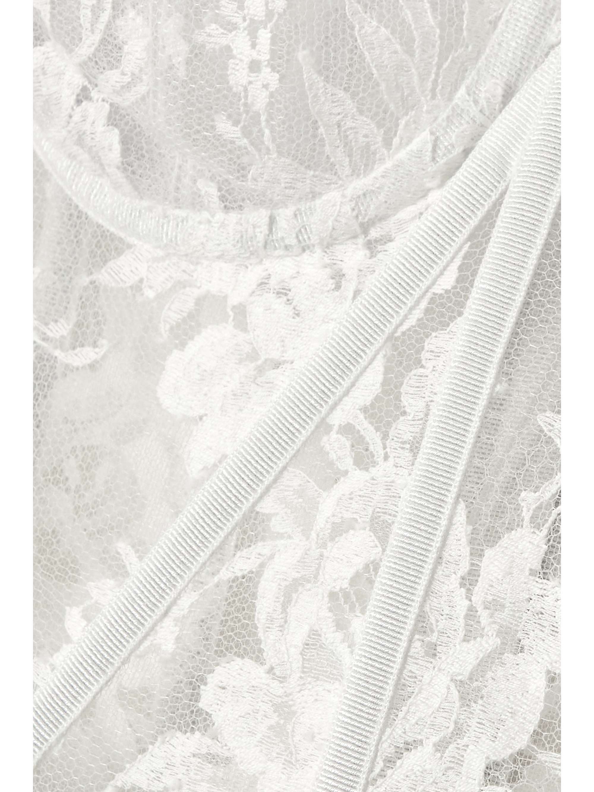 DOLCE&GABBANA Grosgrain-trimmed lace bustier top