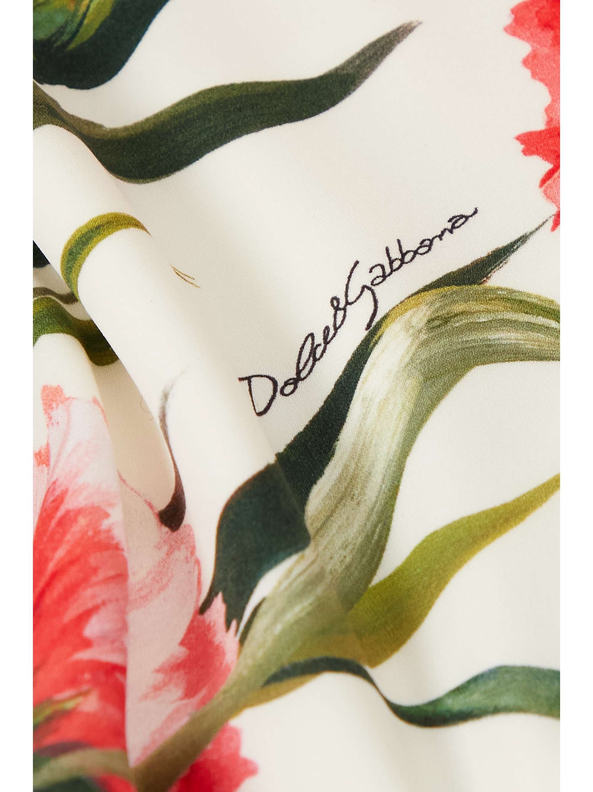 DOLCE & GABBANA Floral-print stretch-silk mini dress