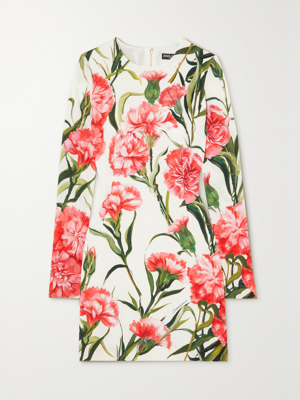 Dolce & Gabbana - Floral-print Stretch-silk Mini Dress - Pink