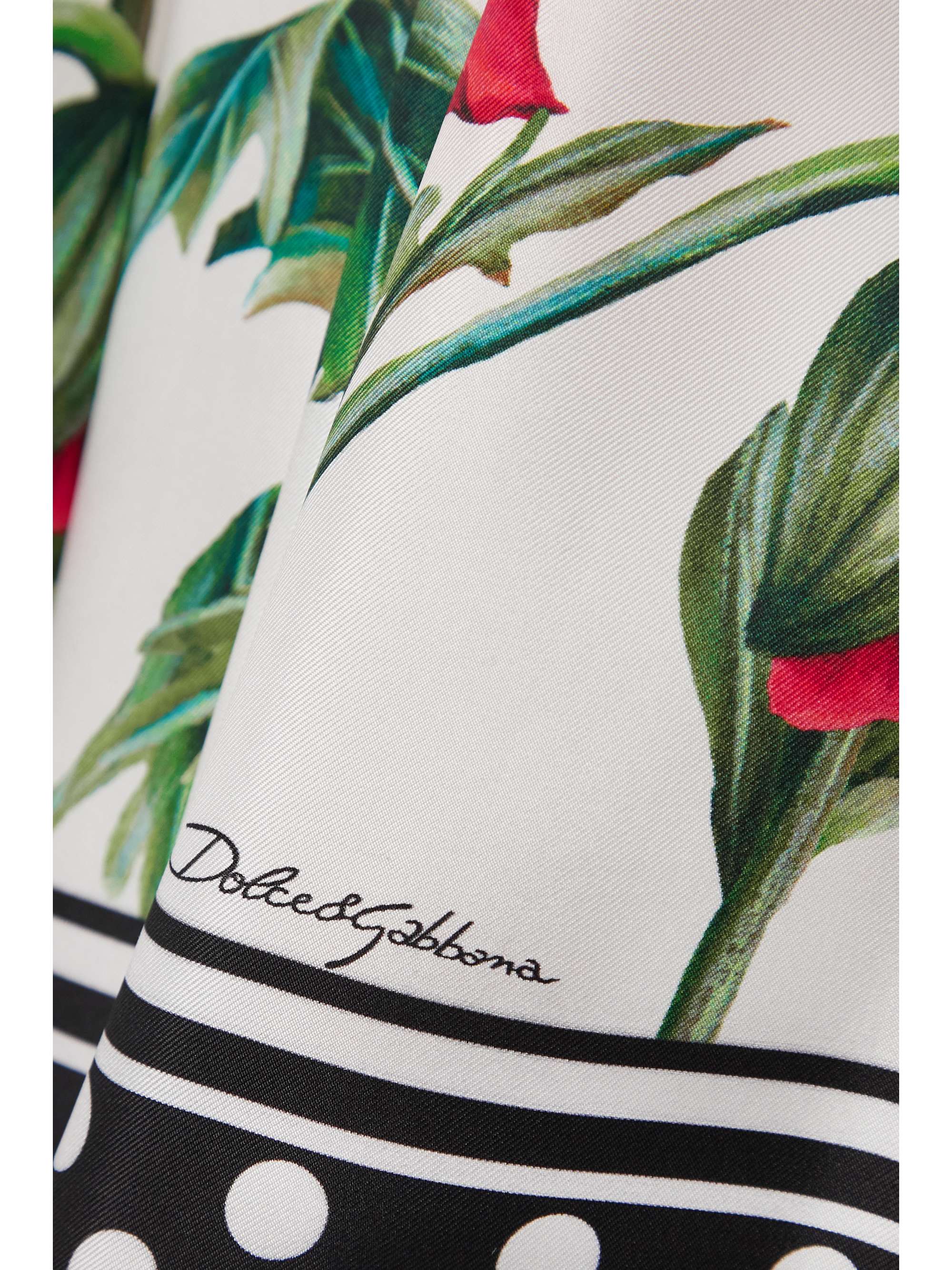 DOLCE & GABBANA Floral-print silk midi skirt