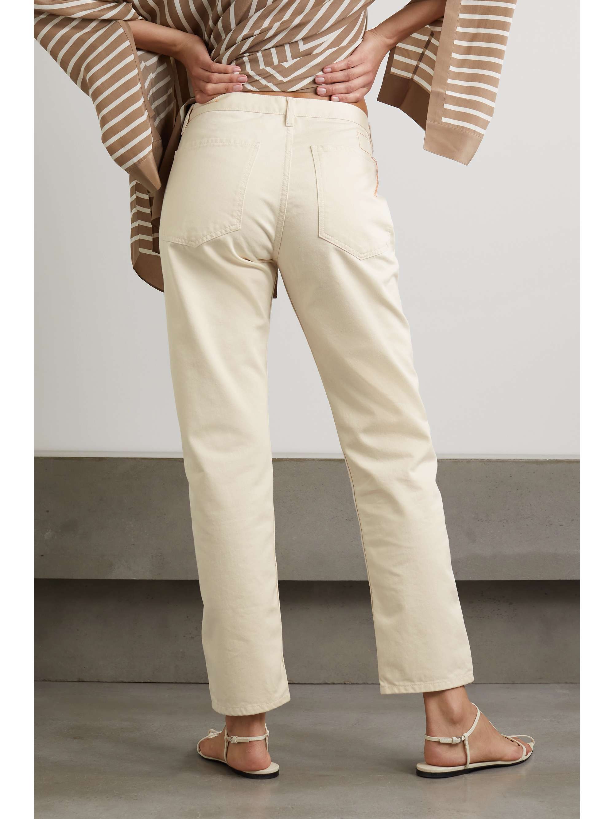 FORTELA Embroidered mid-rise straight-leg jeans