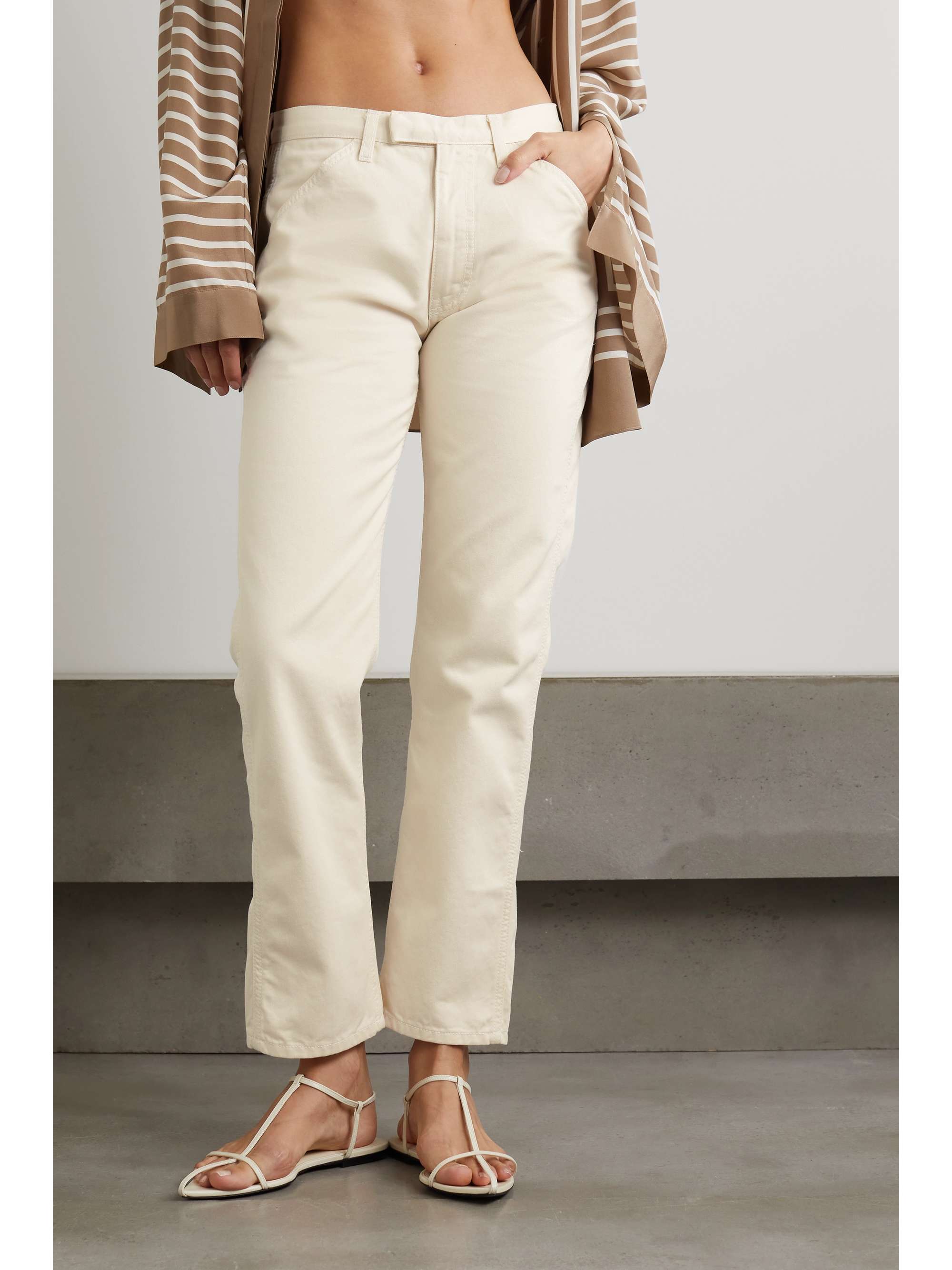 FORTELA Embroidered mid-rise straight-leg jeans