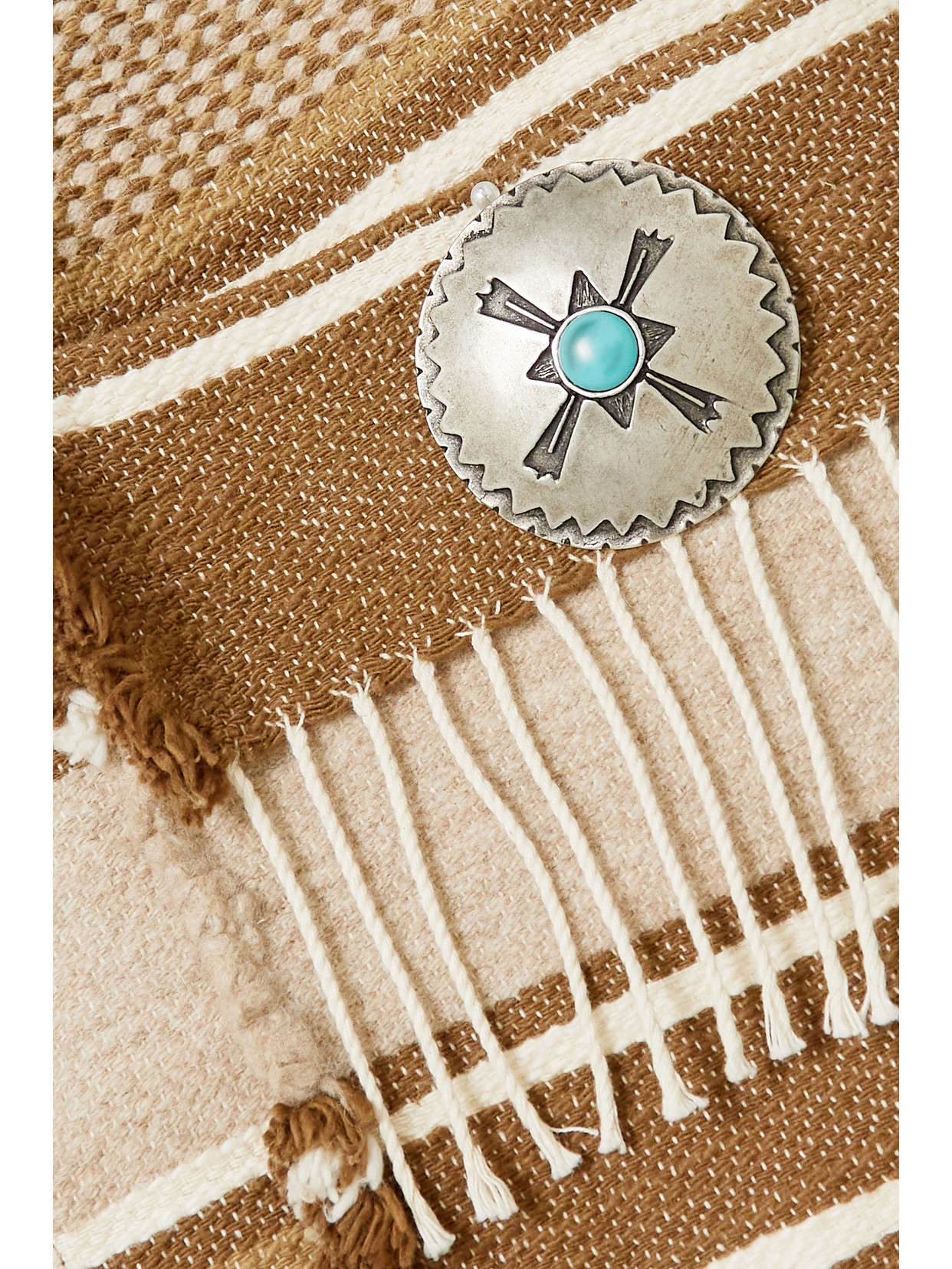 FORTELA DIANA FRINGED COTTON AND WOOL-BLEND JACQUARD VEST