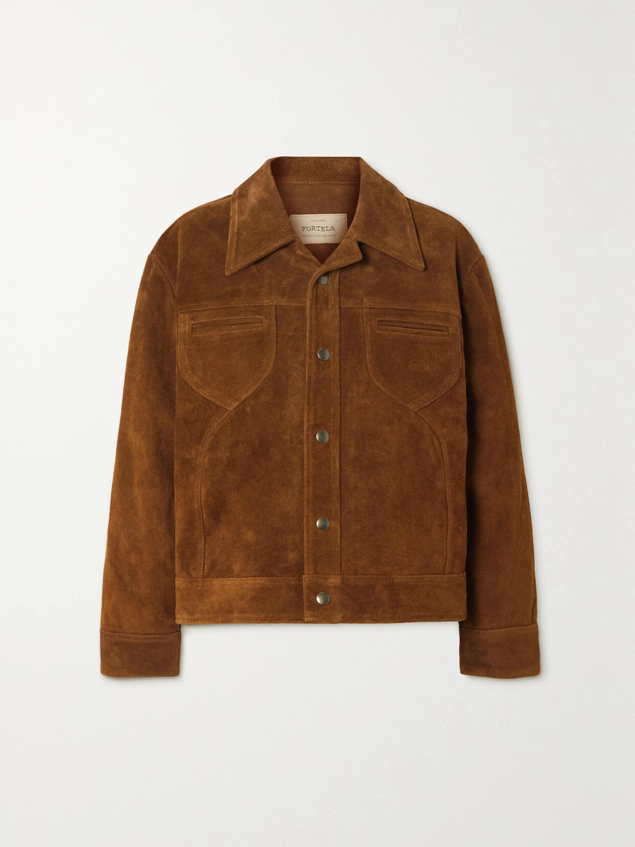 Fortela Whitney Paneled Suede Jacket In Brown