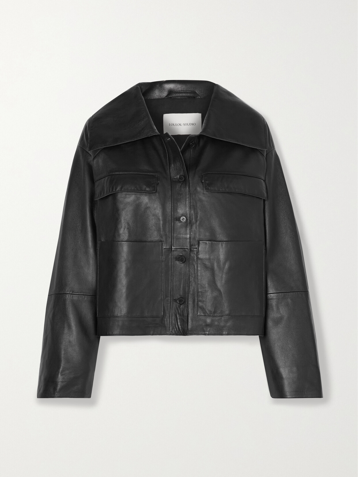 LOULOU STUDIO - Sulat Cropped Leather Jacket - Black