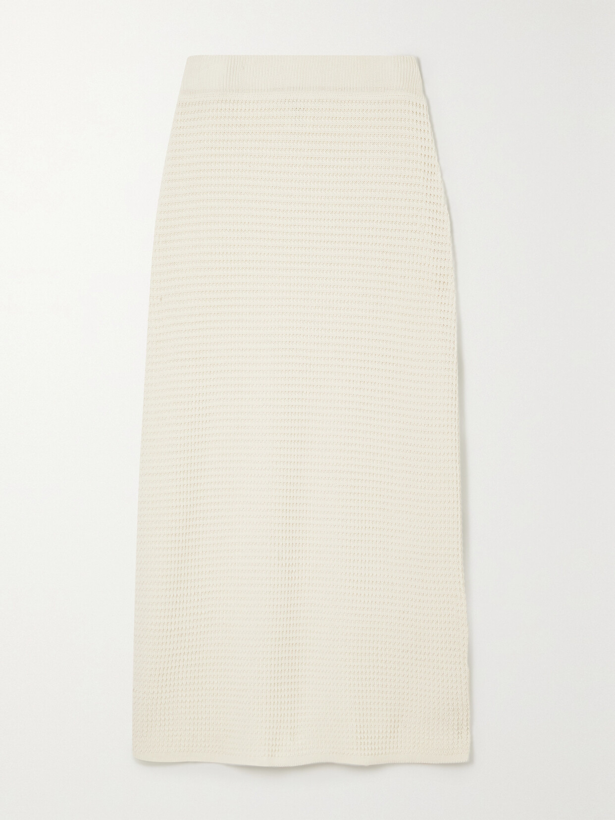 LOULOU STUDIO - Manta Open-knit Cotton Midi Skirt - Ivory