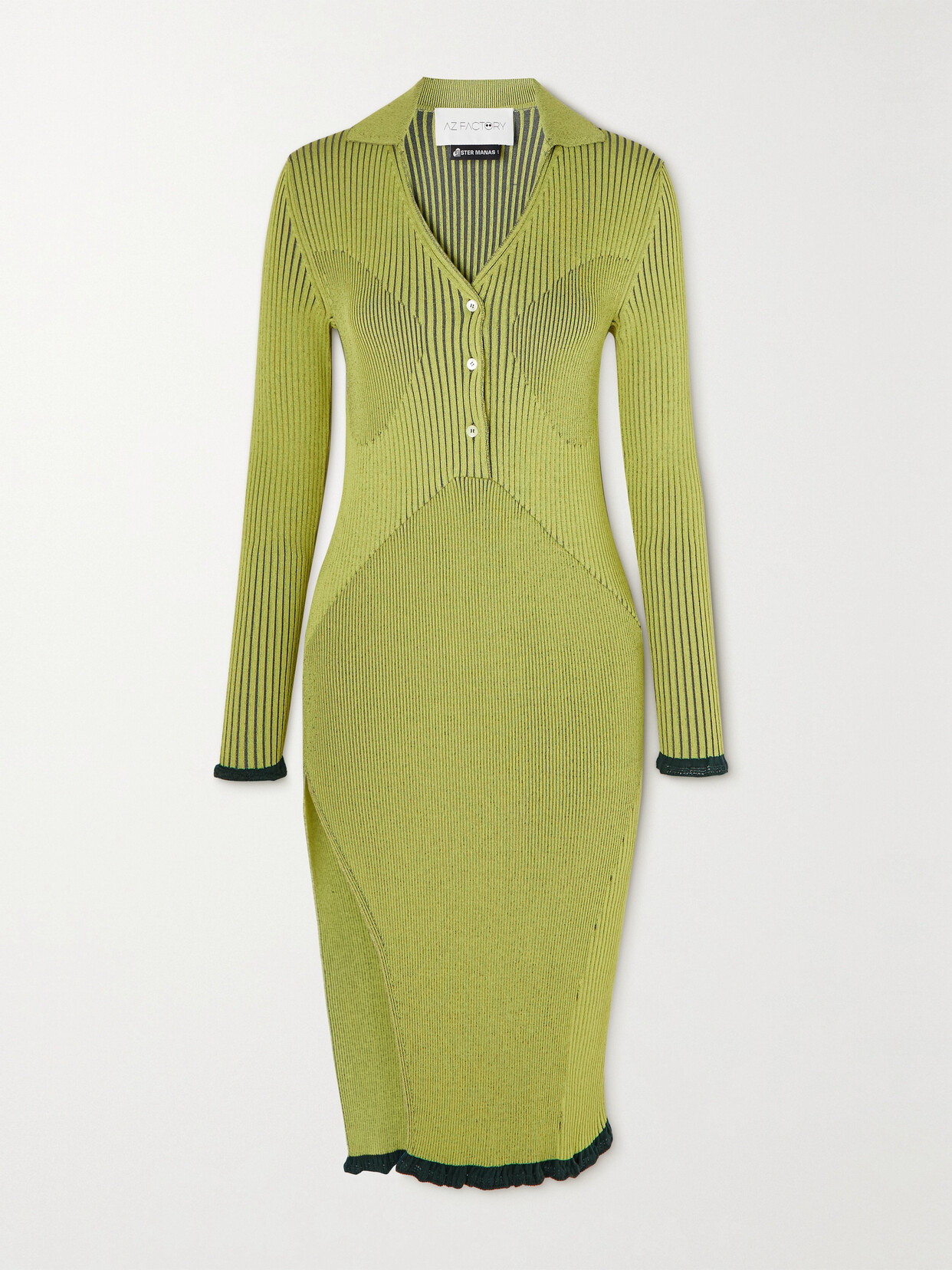 AZ Factory - + Ester Manas Ribbed-knit Dress - Yellow