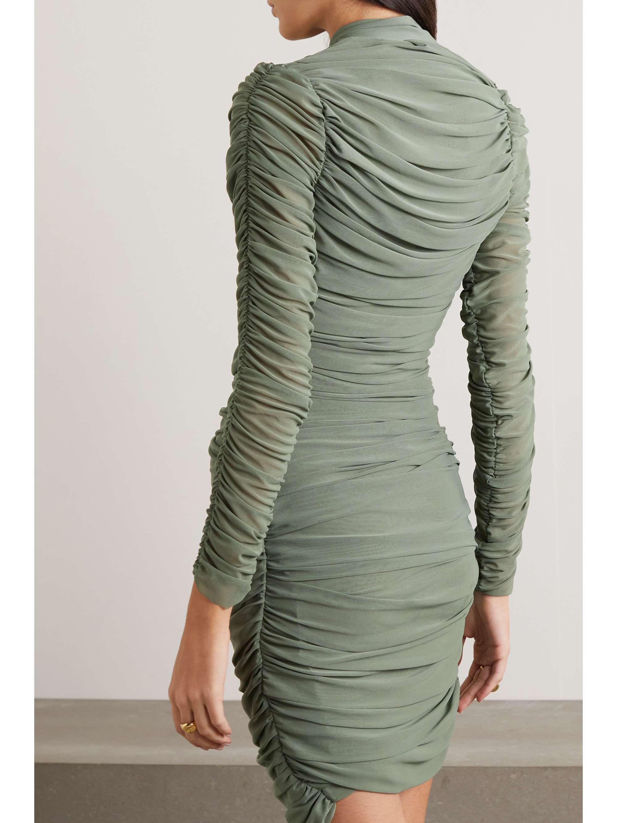 + Ester Manas draped stretch-tulle mini dress