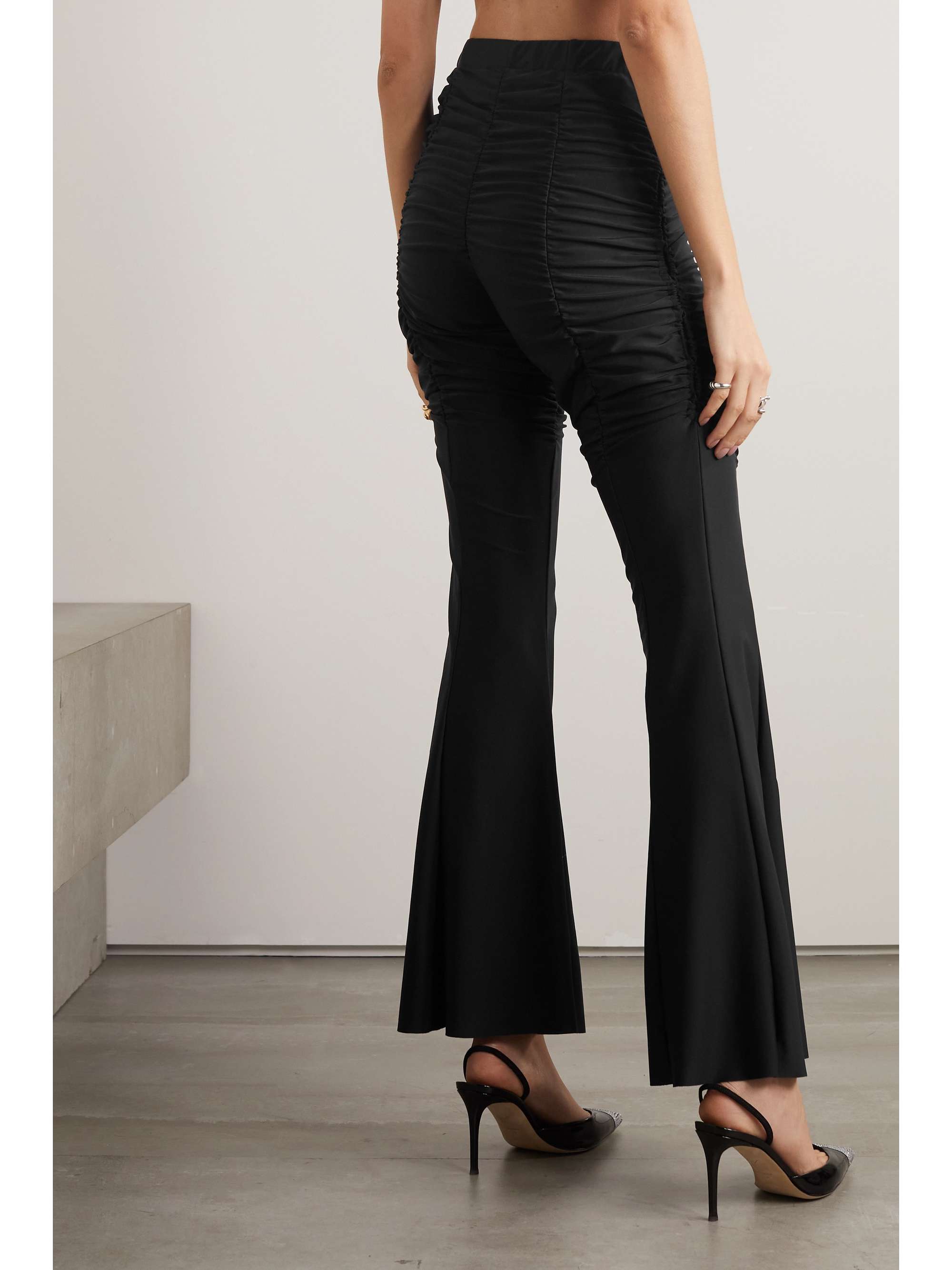 AZ FACTORY + Ester Manas ruched stretch-knit flared pants