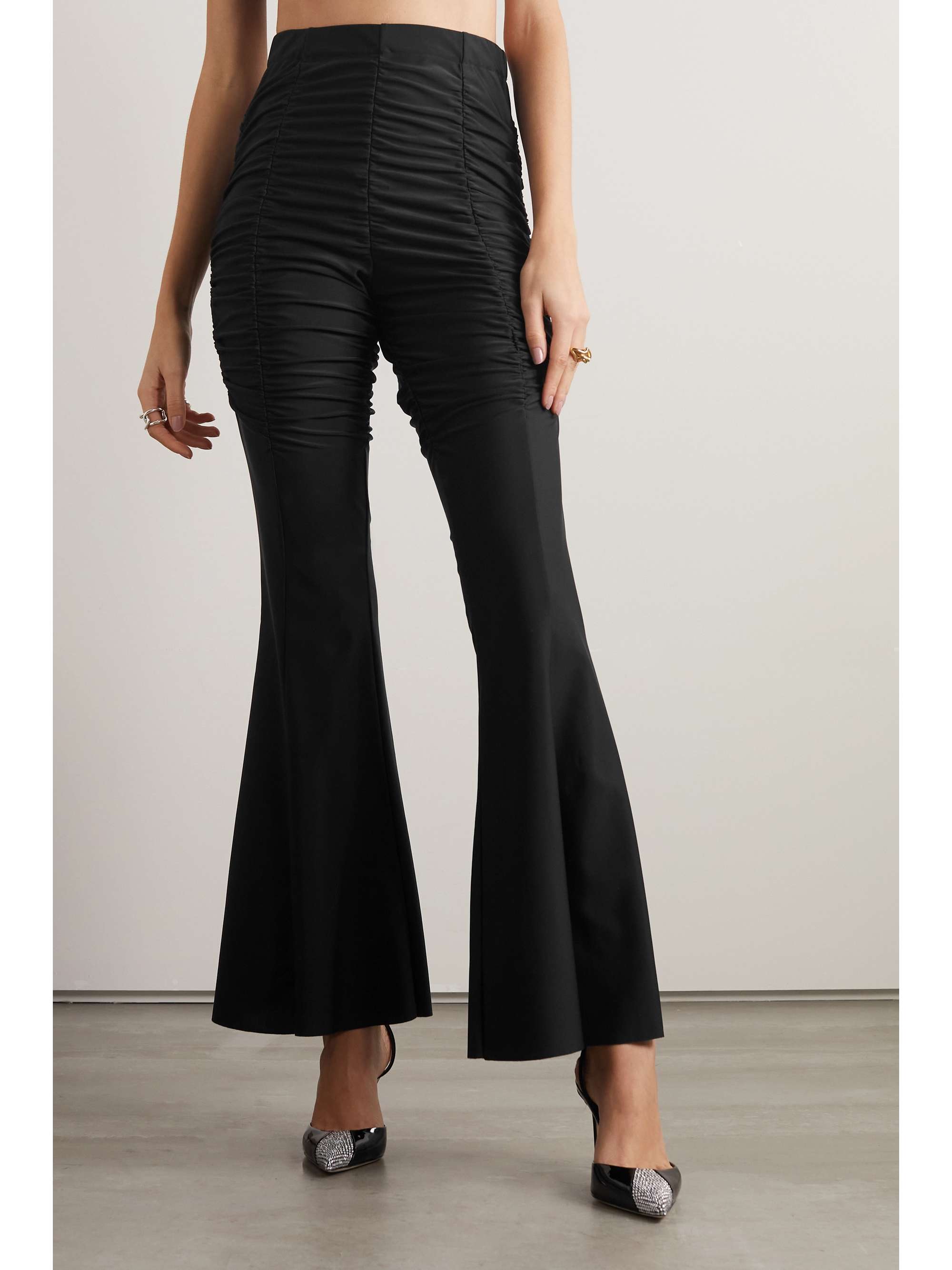 AZ FACTORY + Ester Manas ruched stretch-knit flared pants